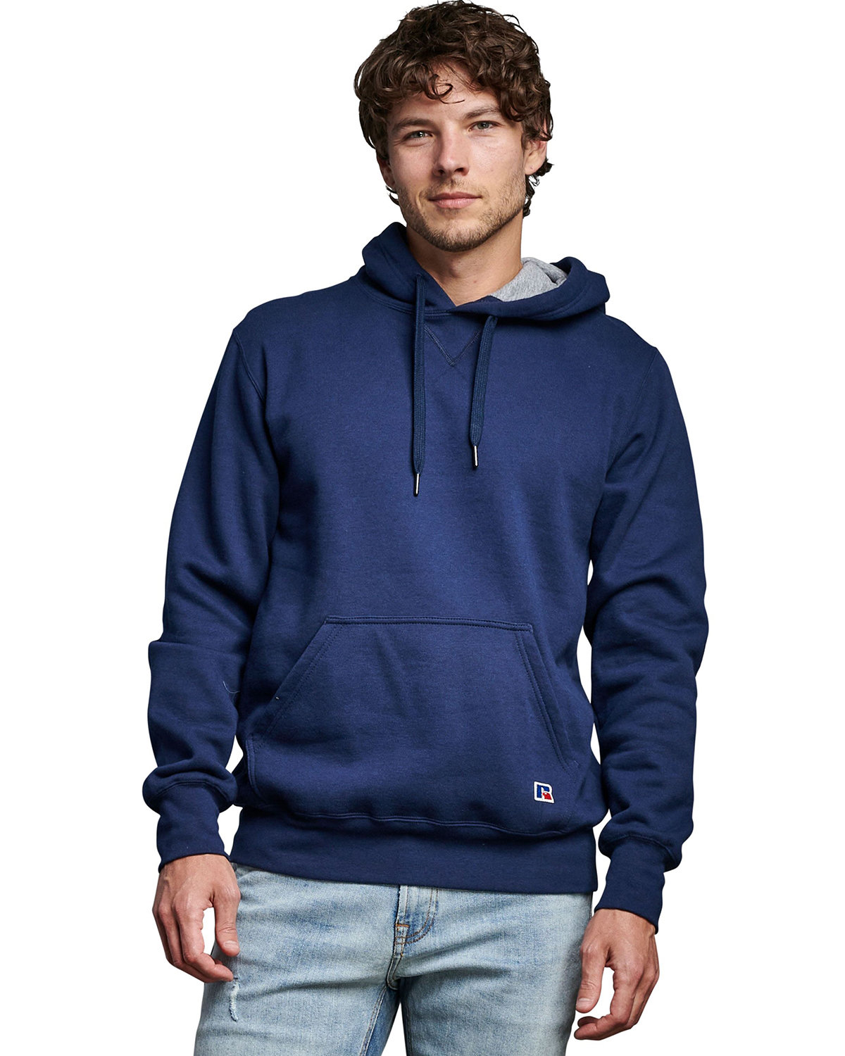 Russell Athletic Unisex Cotton Classic Hooded Sweatshirt NAVY 