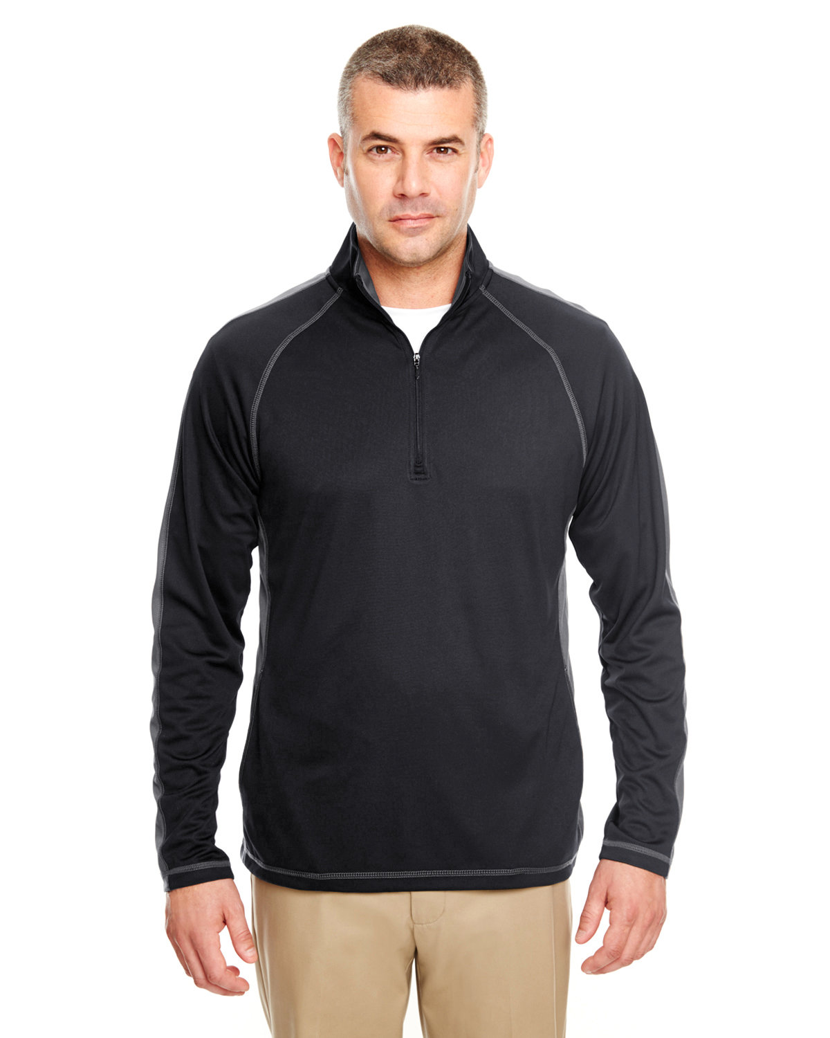 UltraClub Adult Cool & Dry Sport Quarter-Zip Pullover with Side and ...