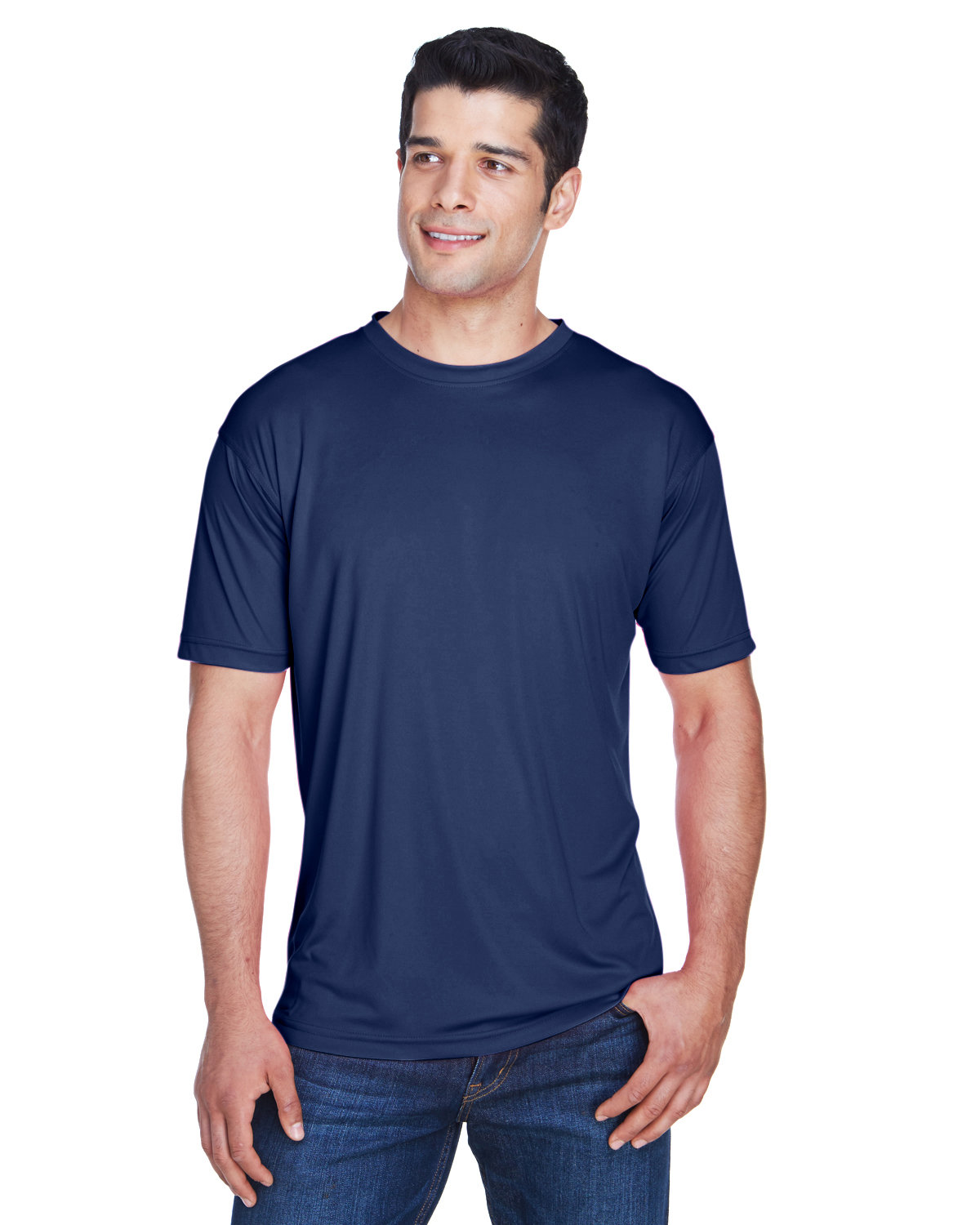 UltraClub Men's Cool & Dry Sport Performance Interlock T-Shirt navy 