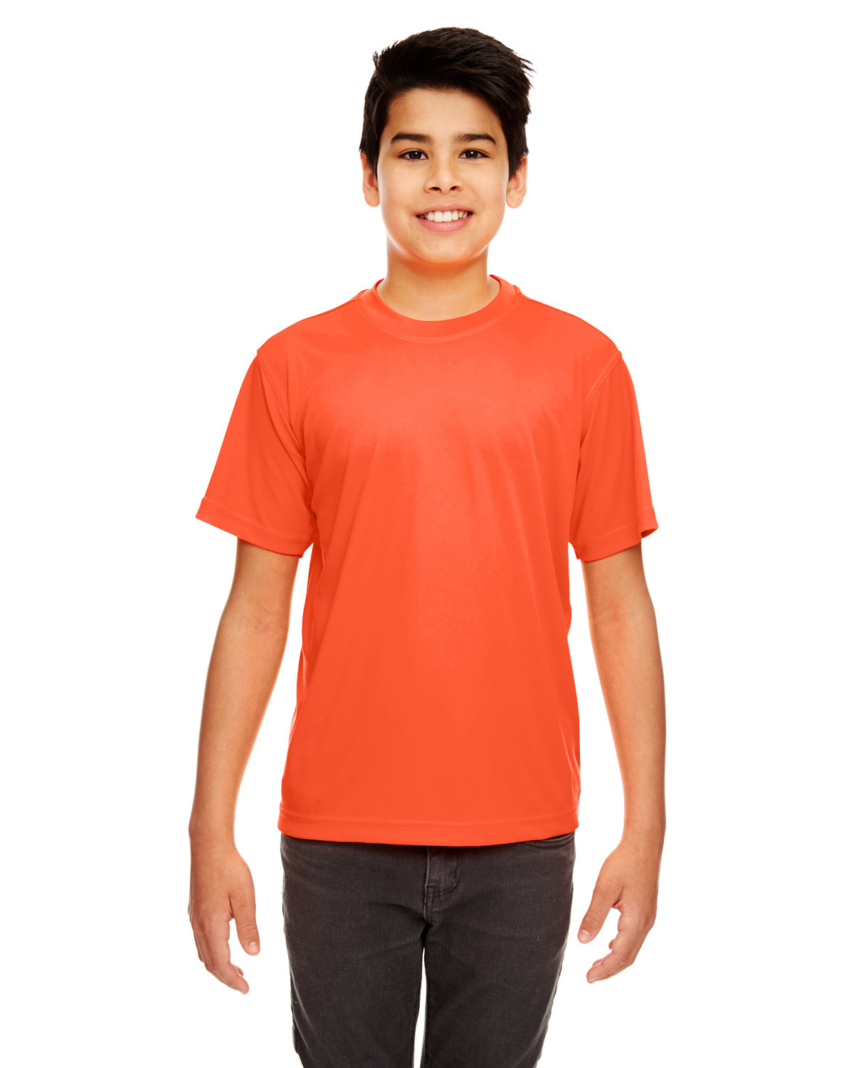 UltraClub Youth Cool & Dry Sport Performance Interlock T-Shirt ORANGE 