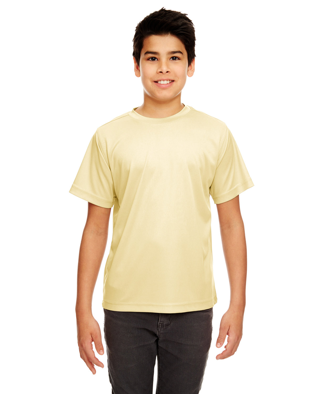 UltraClub Youth Cool & Dry Sport Performance Interlock T-Shirt BUTTER 