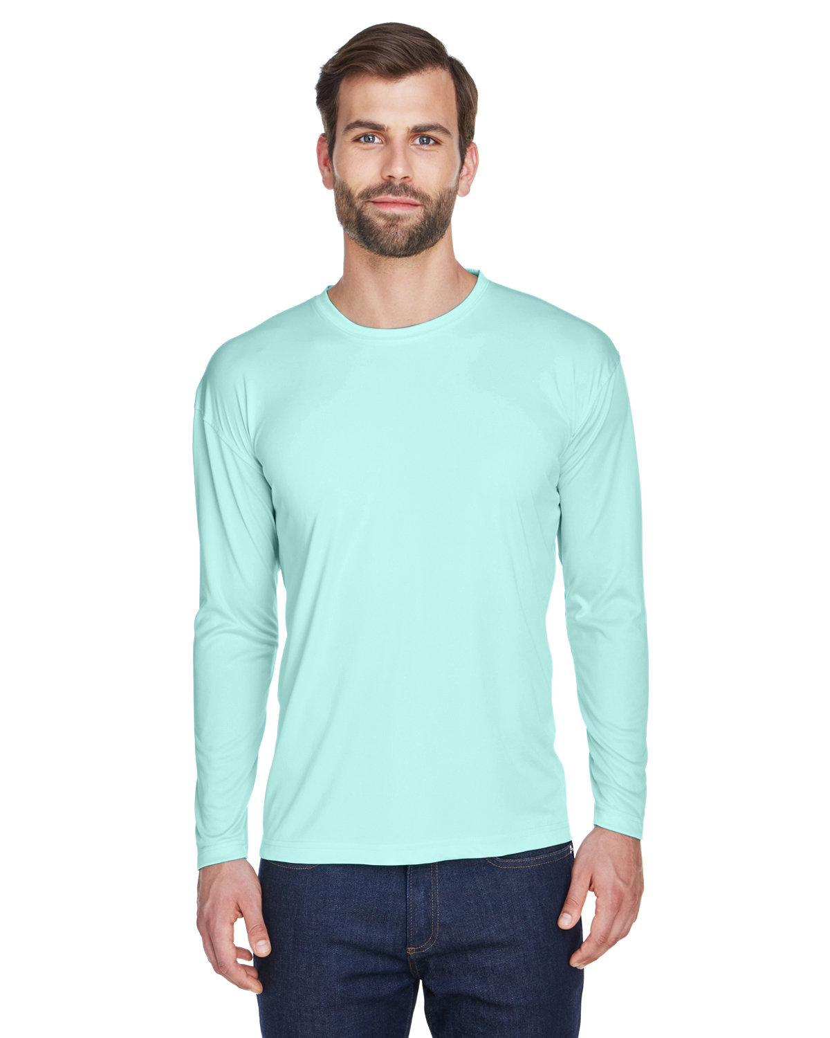 Crazy Price Outlet YoungLA Shirts - 441 Performance Line Longsleeve Shirts  Mens Teal