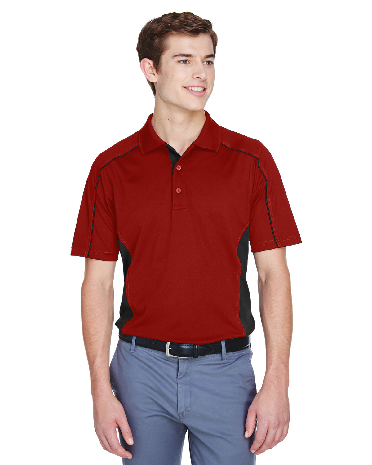 Extreme Men's Eperformance™ Fuse Snag Protection Plus Colorblock Polo CLASSIC RED/ BLK 