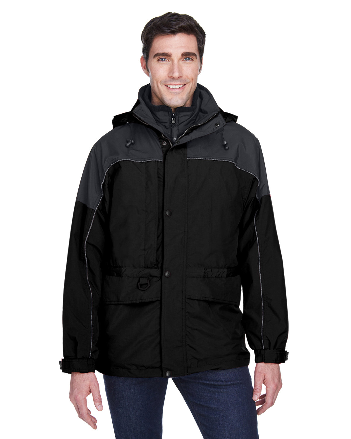 North End Adult 3-in-1 Two-Tone Parka BLACK 