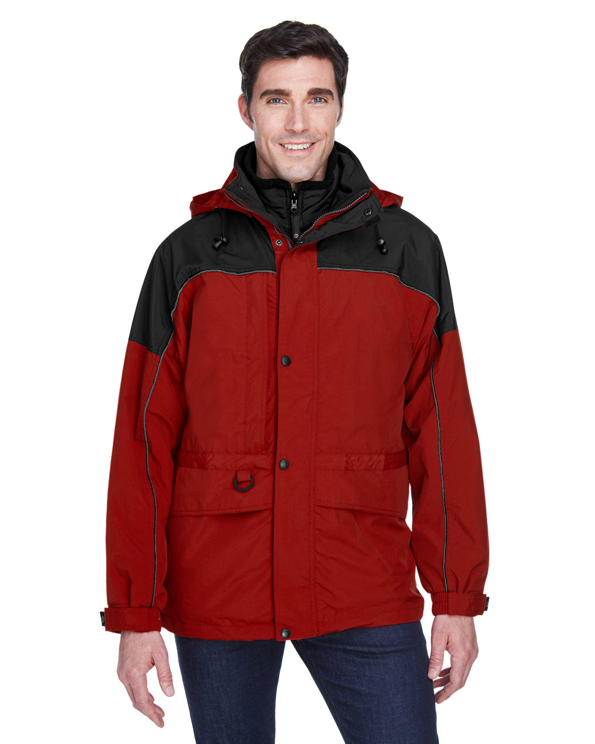 North End Adult 3-in-1 Two-Tone Parka MOLTEN RED 