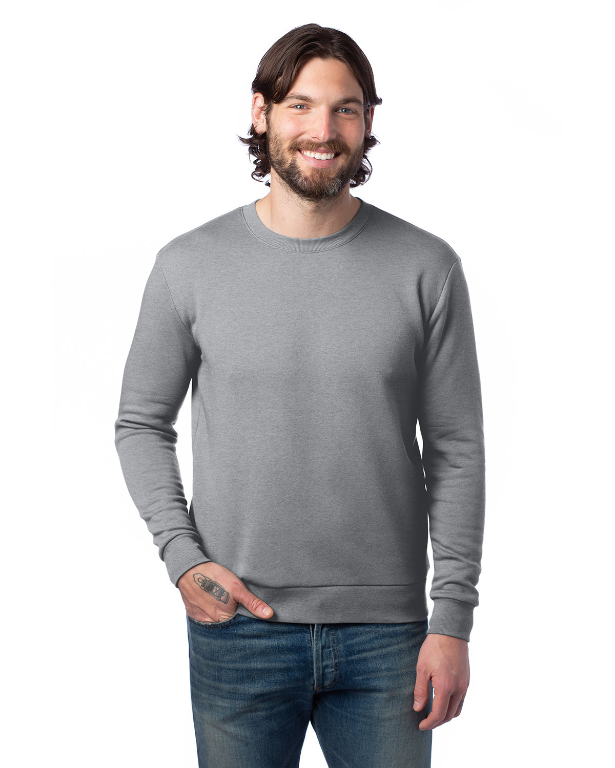 Alternative Unisex Eco-Cozy Fleece  Sweatshirt HEATHER GREY 