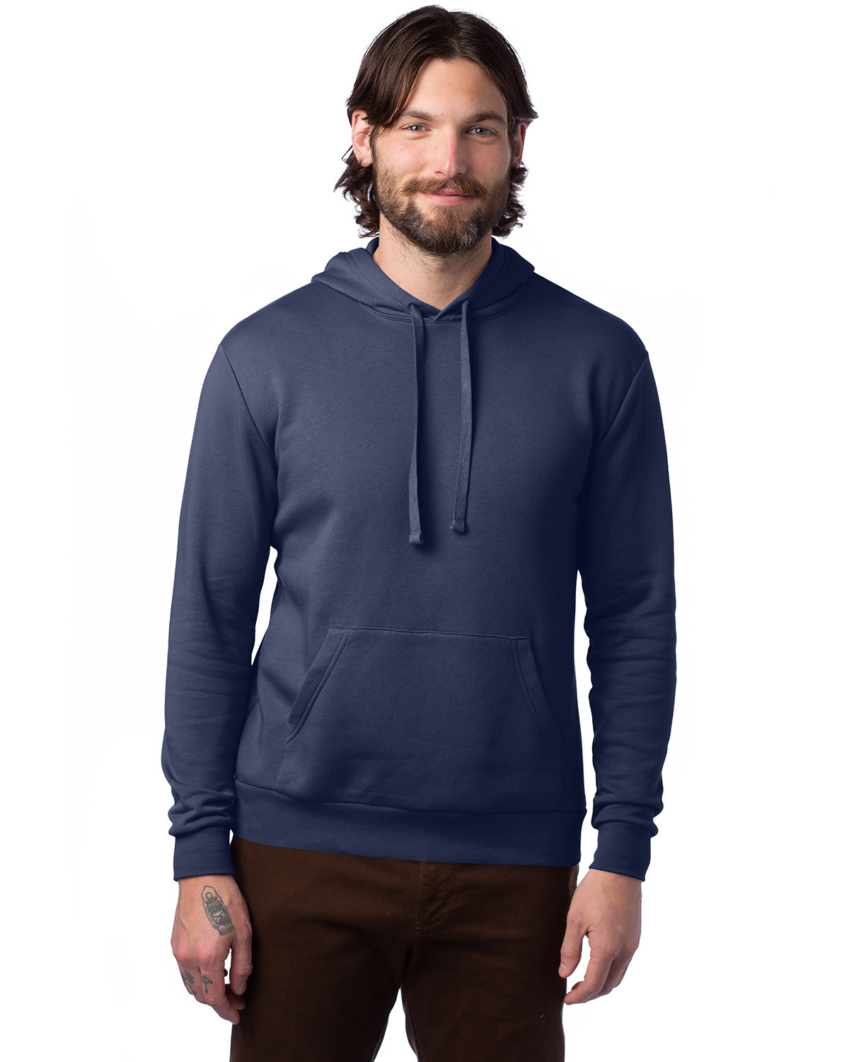 Alternative Adult Eco Cozy Fleece Pullover Hooded Sweatshirt MIDNIGHT NAVY 