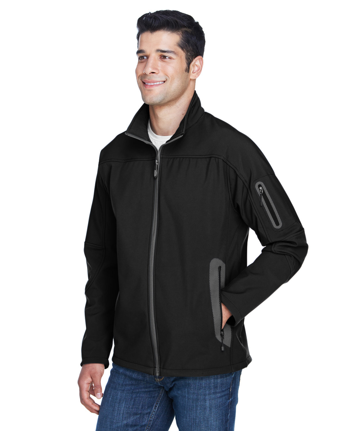 North End Men's Three-Layer Fleece Bonded Soft Shell Technical Jacket ...