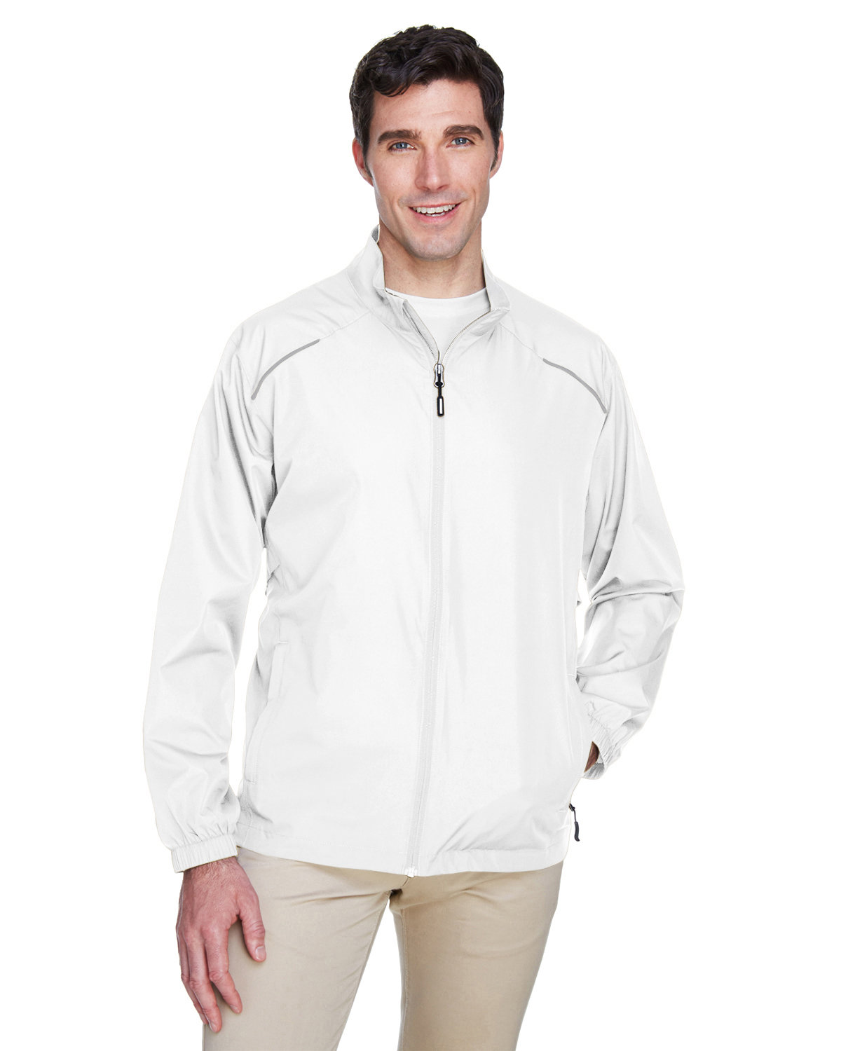 CORE365 Men's Techno Lite Motivate Unlined Lightweight Jacket WHITE 