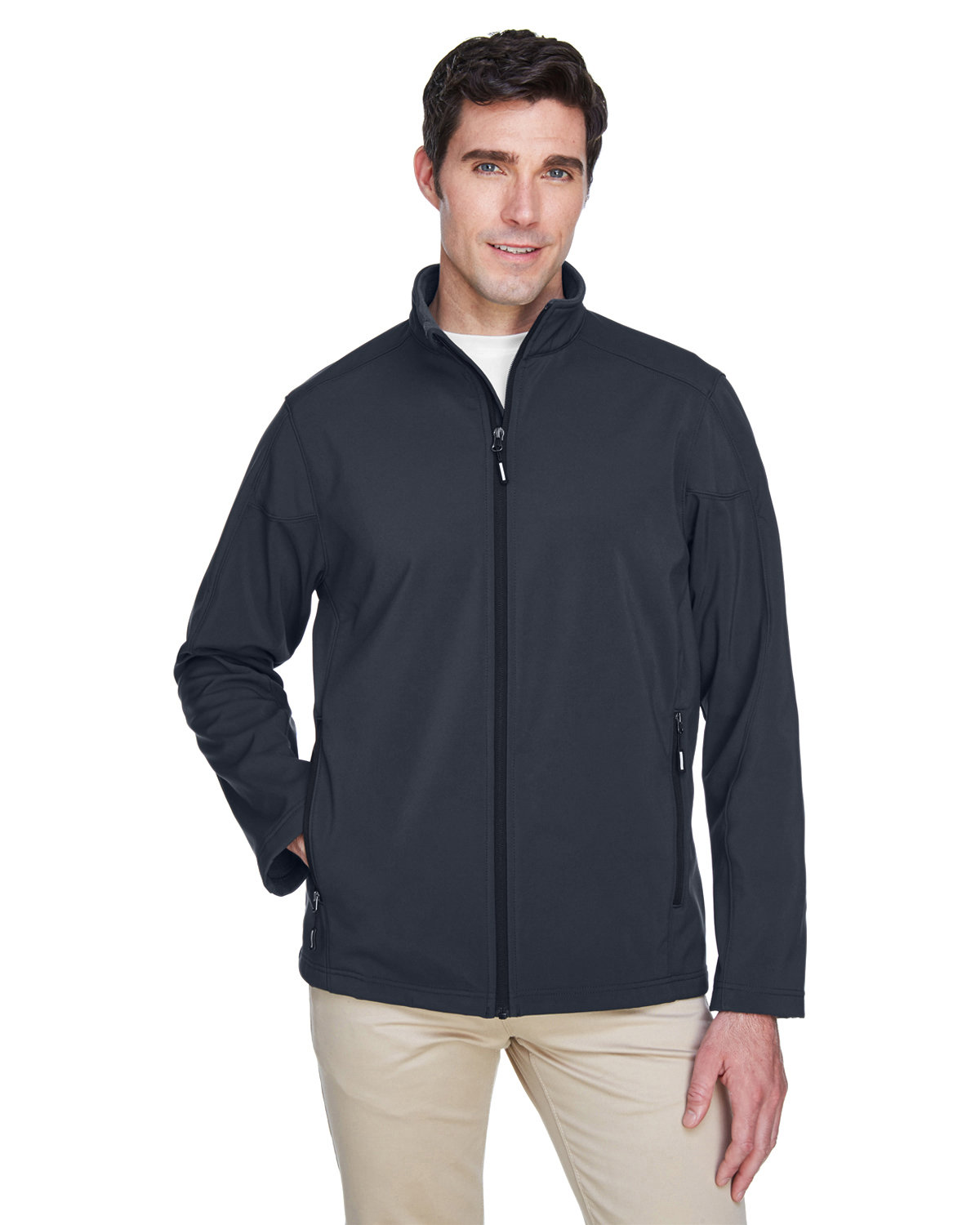 Core 365 Men's Cruise Two-Layer Fleece Bonded Soft Shell Jacket CARBON 