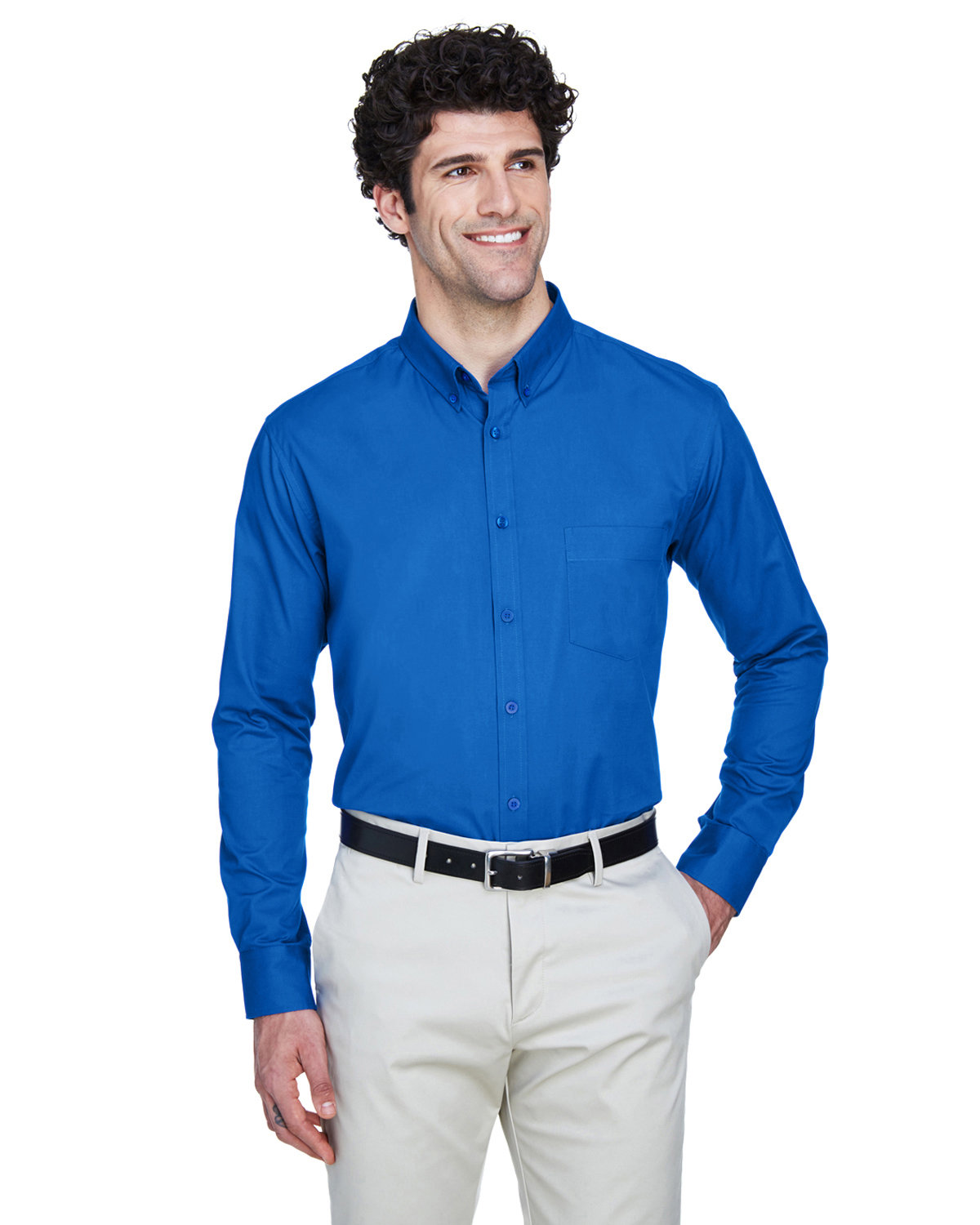 Core 365 Men's Operate Long-Sleeve Twill Shirt TRUE ROYAL 
