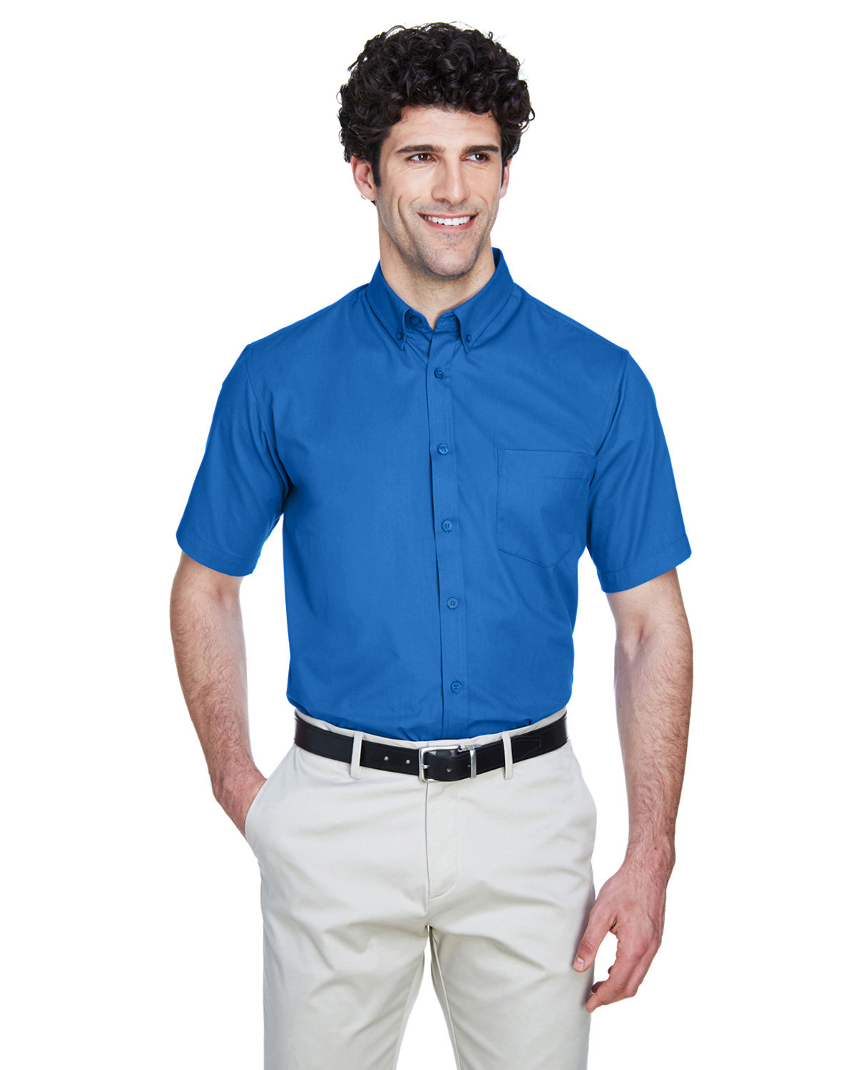 CORE365 Men's Optimum Short-Sleeve Twill Shirt TRUE ROYAL 