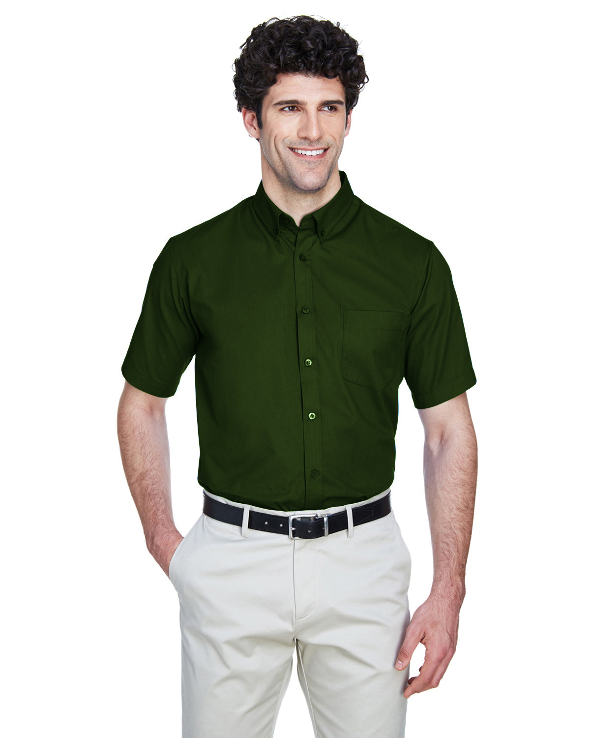 CORE365 Men's Optimum Short-Sleeve Twill Shirt FOREST 