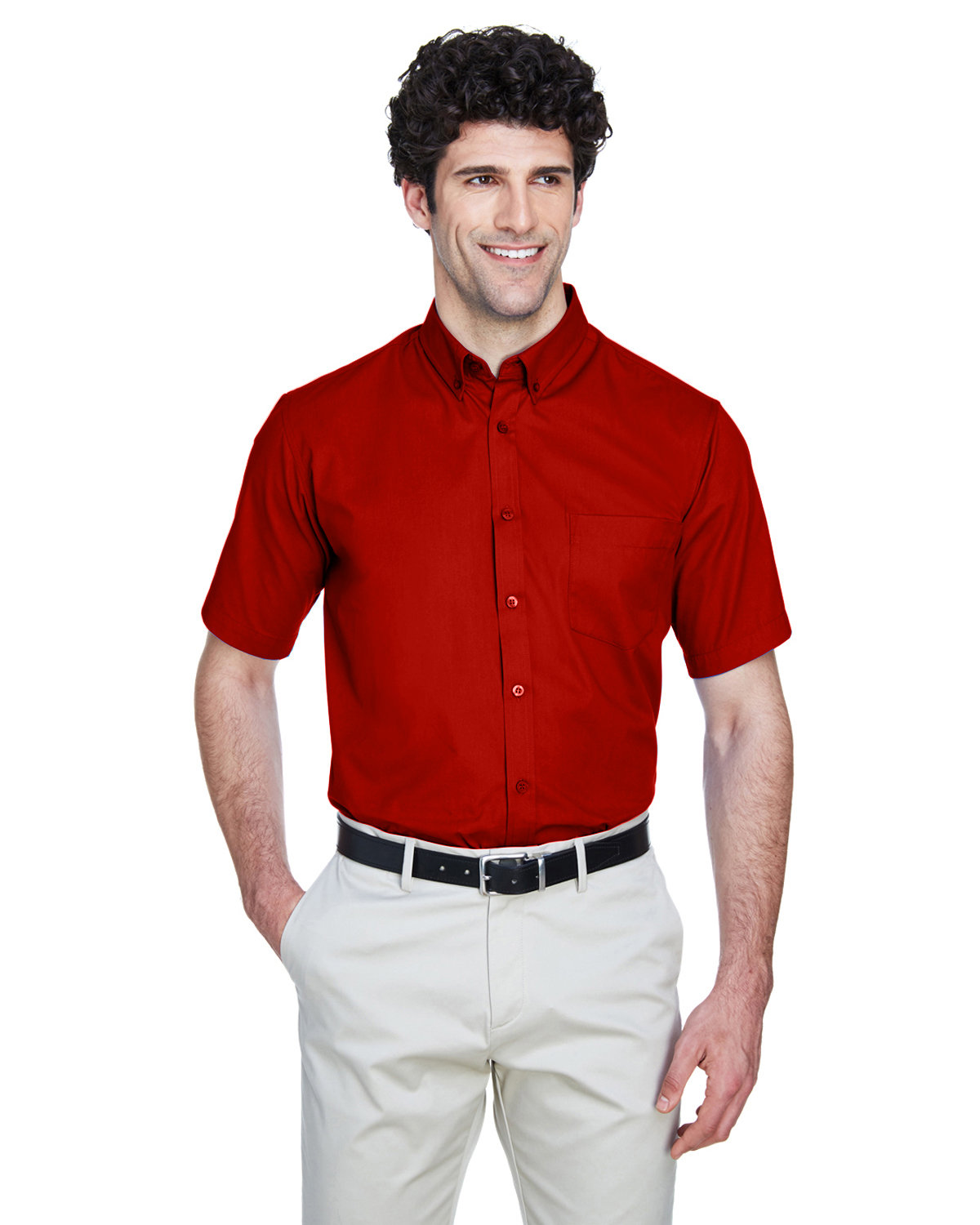 CORE365 Men's Optimum Short-Sleeve Twill Shirt CLASSIC RED 