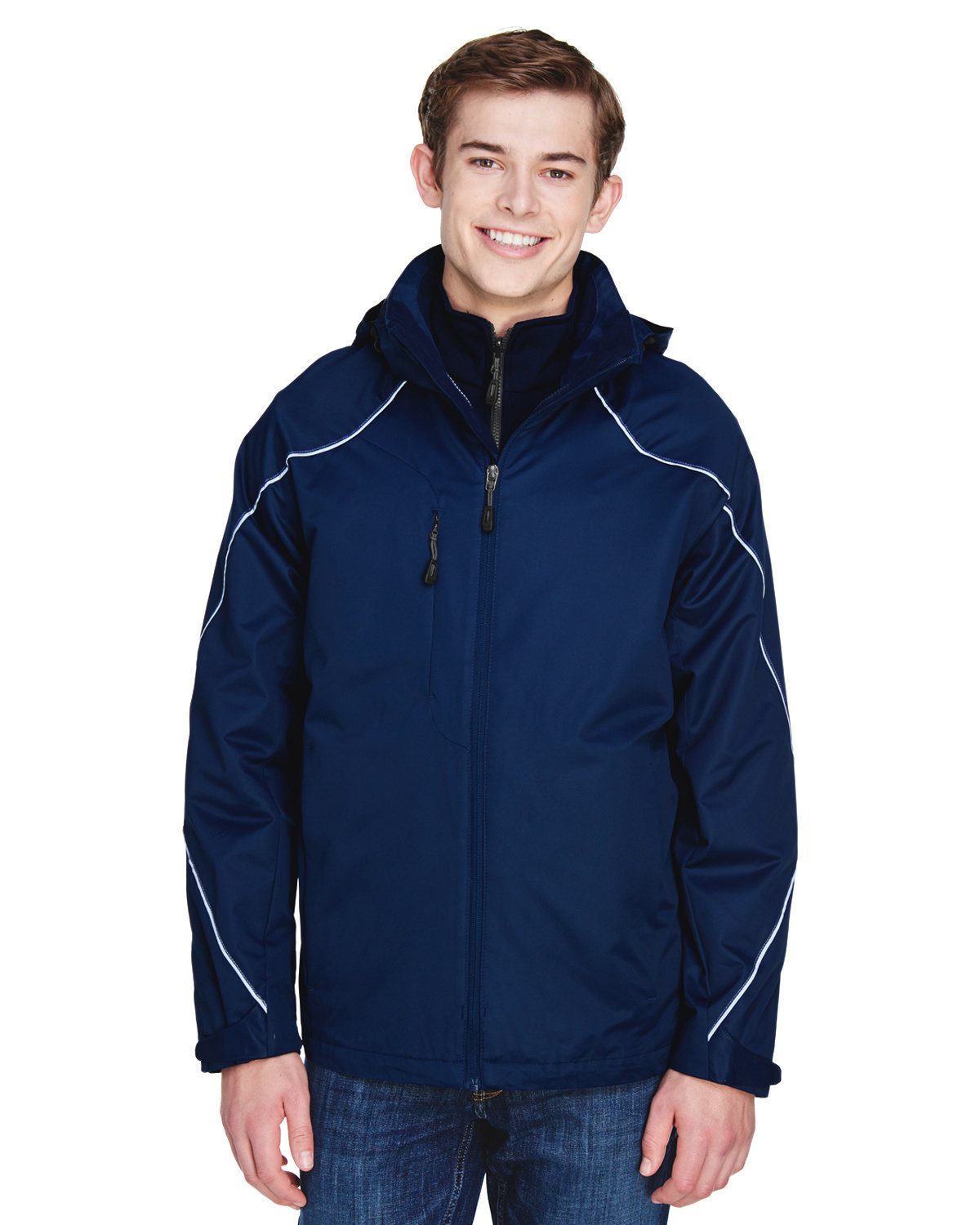 North End Men's Angle 3-in-1 Jacket with Bonded Fleece Liner night 