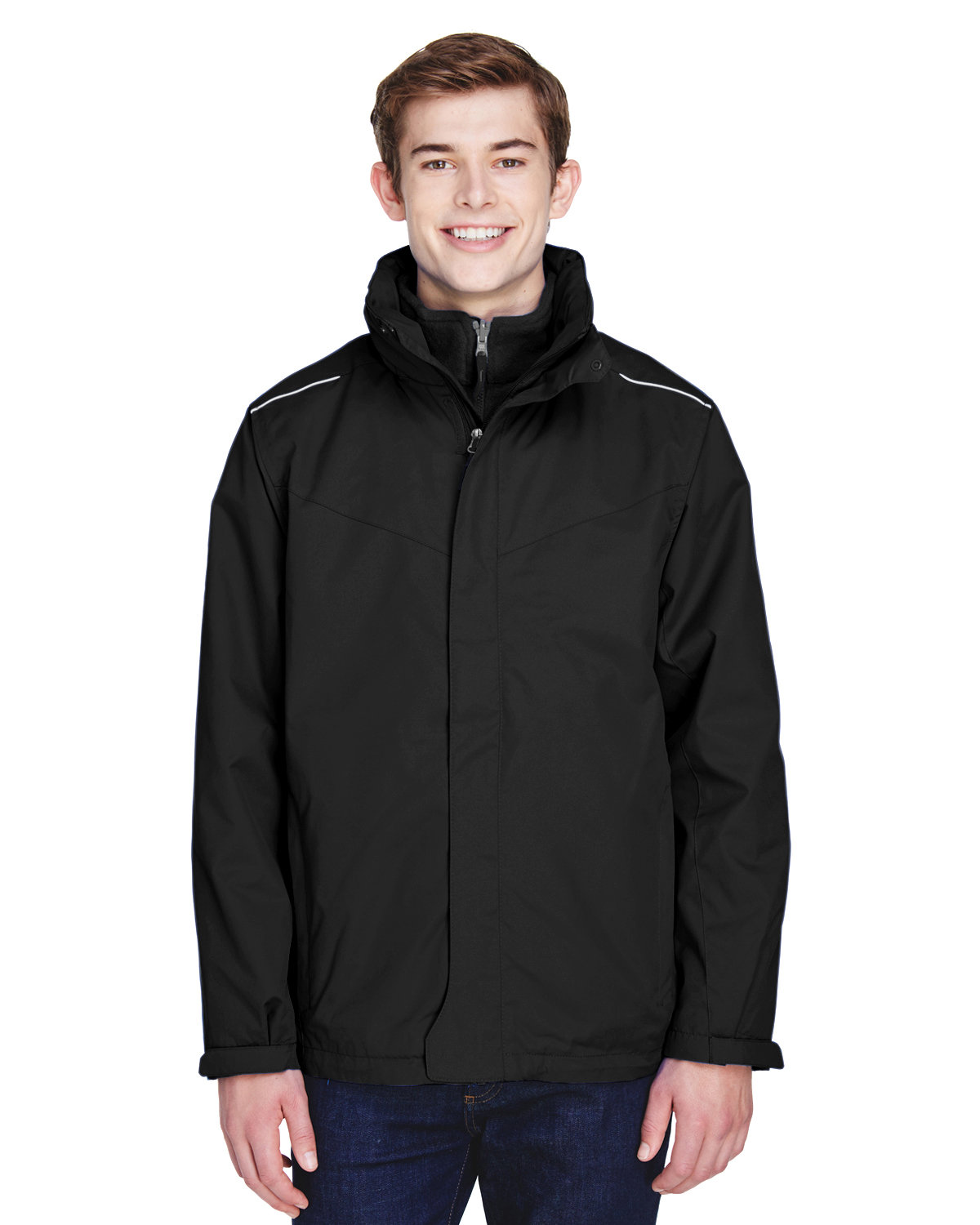 CORE365 Men's Region 3-in-1 Jacket with Fleece Liner black 