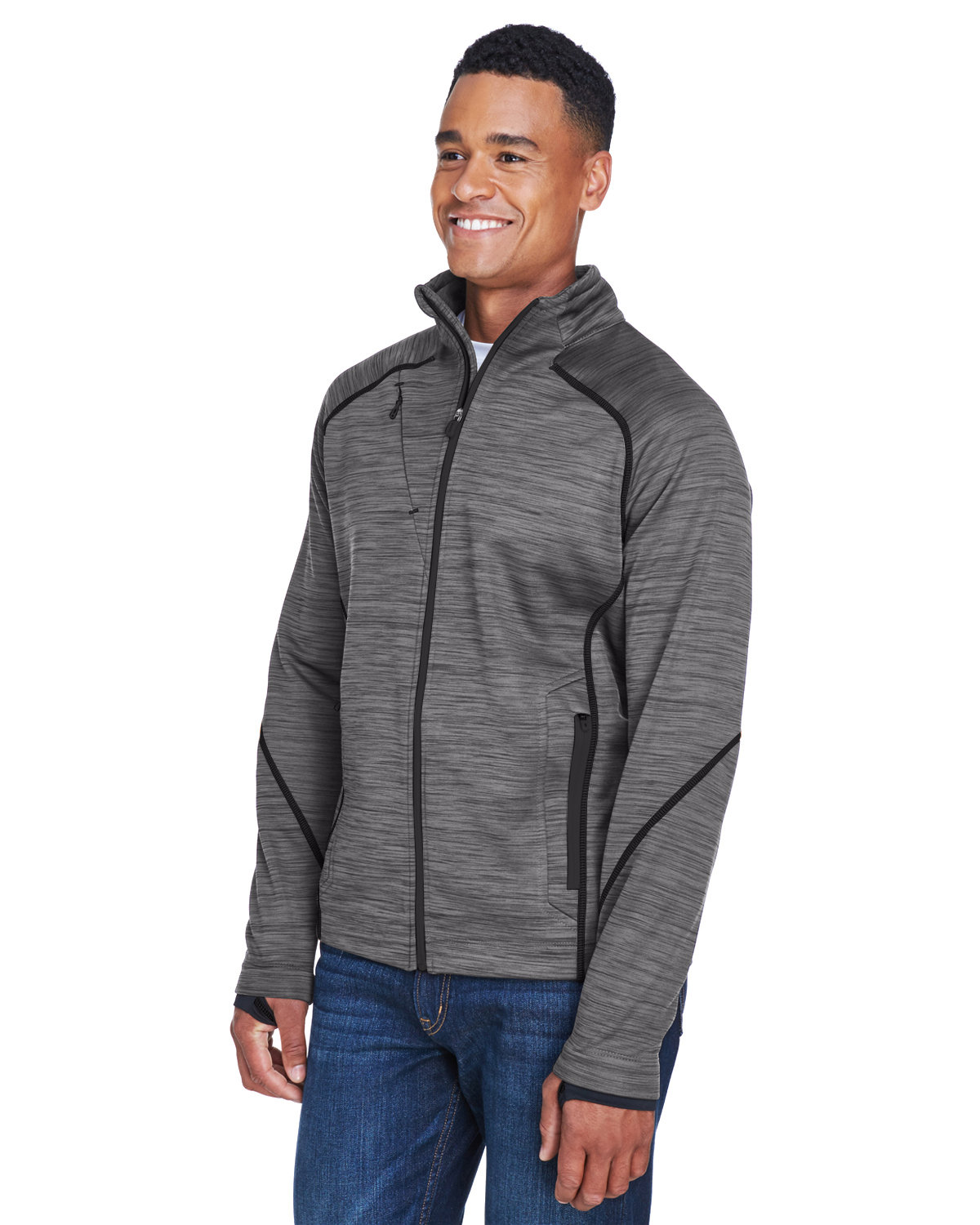 North End Men's Flux Mélange Bonded Fleece Jacket | alphabroder