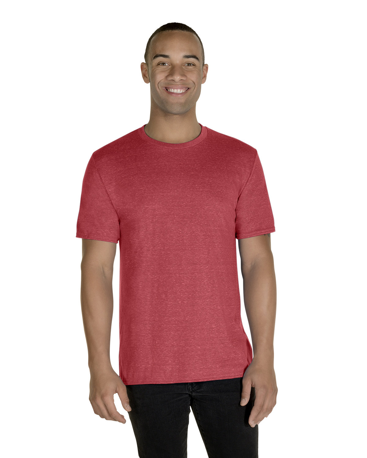 Jerzees Adult Snow Heather T-Shirt RED SNOW HEATHER 