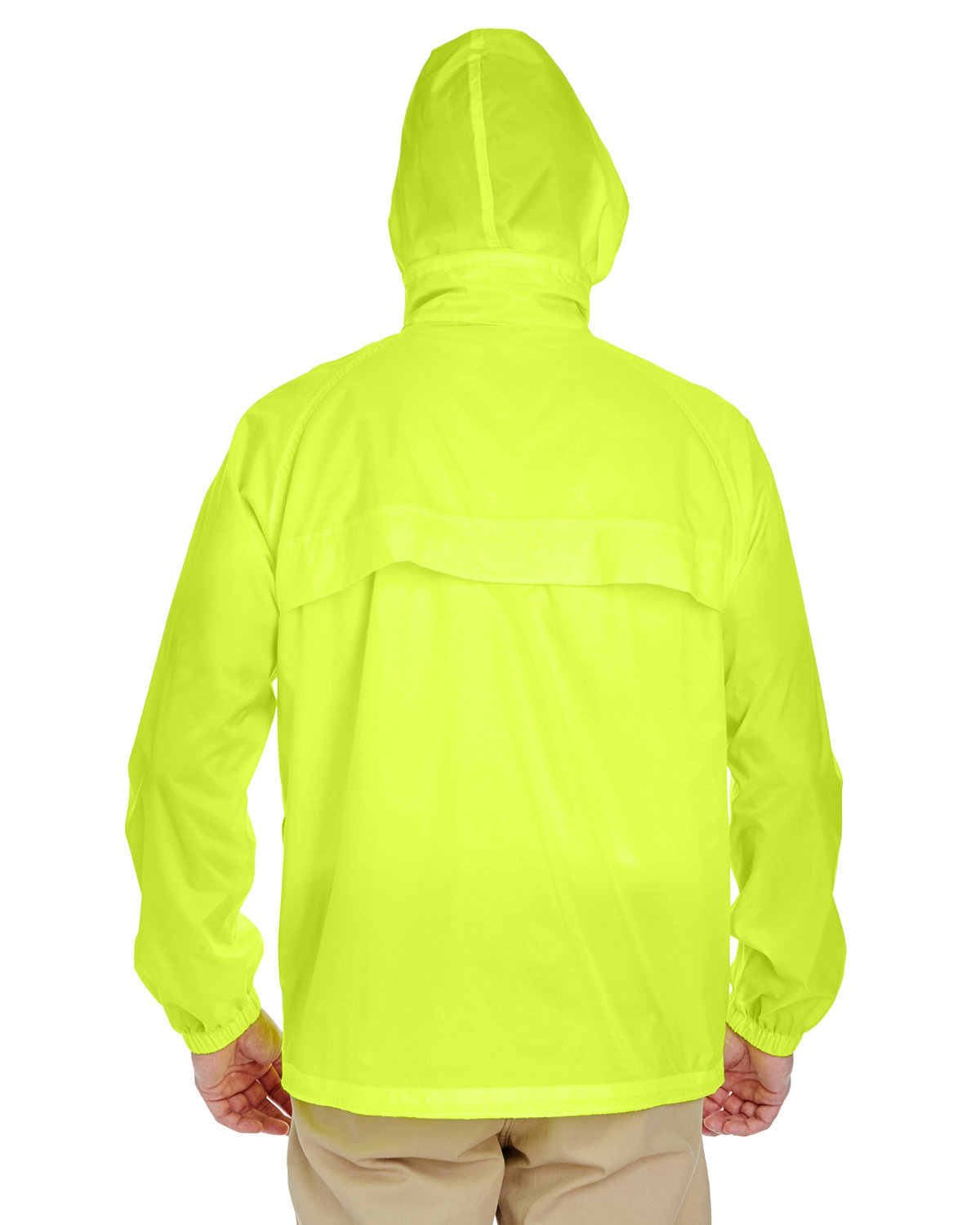UltraClub Adult Full-Zip Hooded Pack-Away Jacket | alphabroder