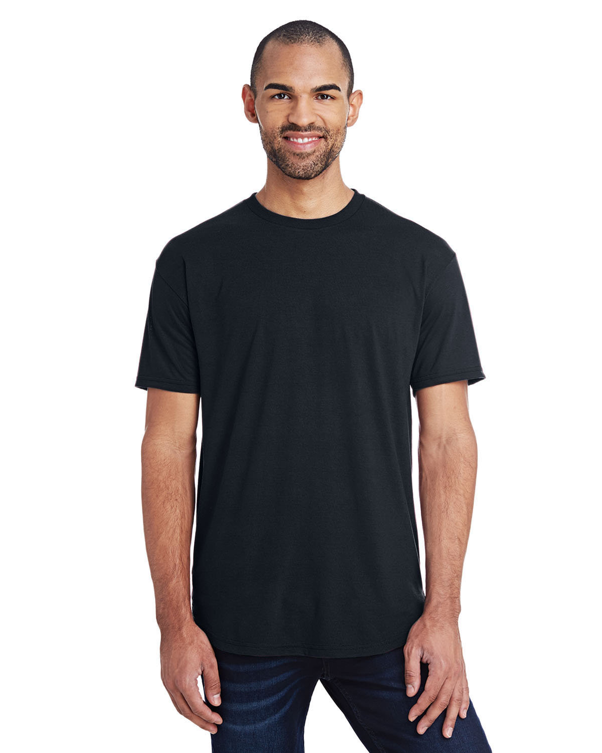 Anvil Adult Curve T-Shirt BLACK 