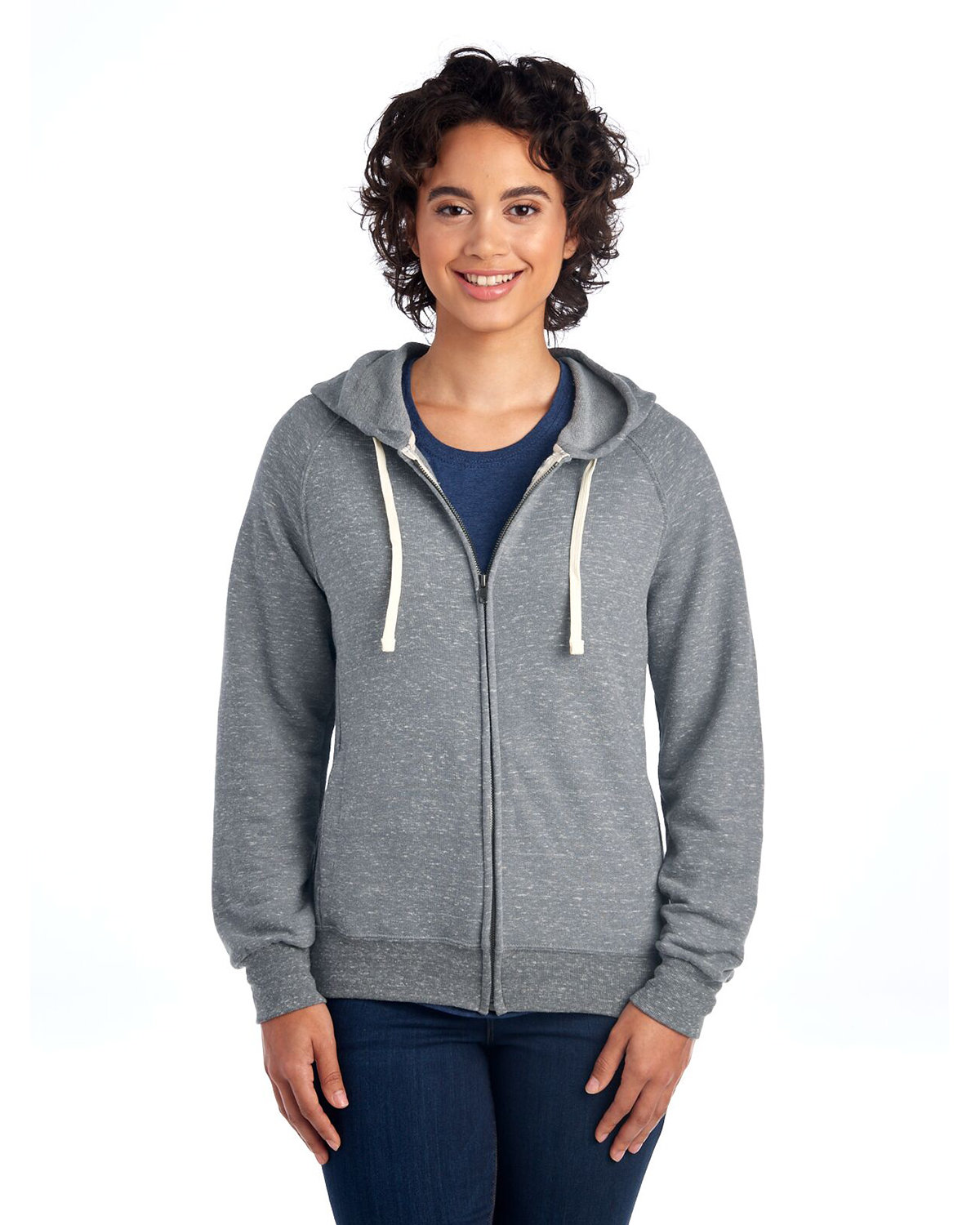 Jerzees Ladies' Snow Heather Full-Zip Hooded Sweatshirt | alphabroder