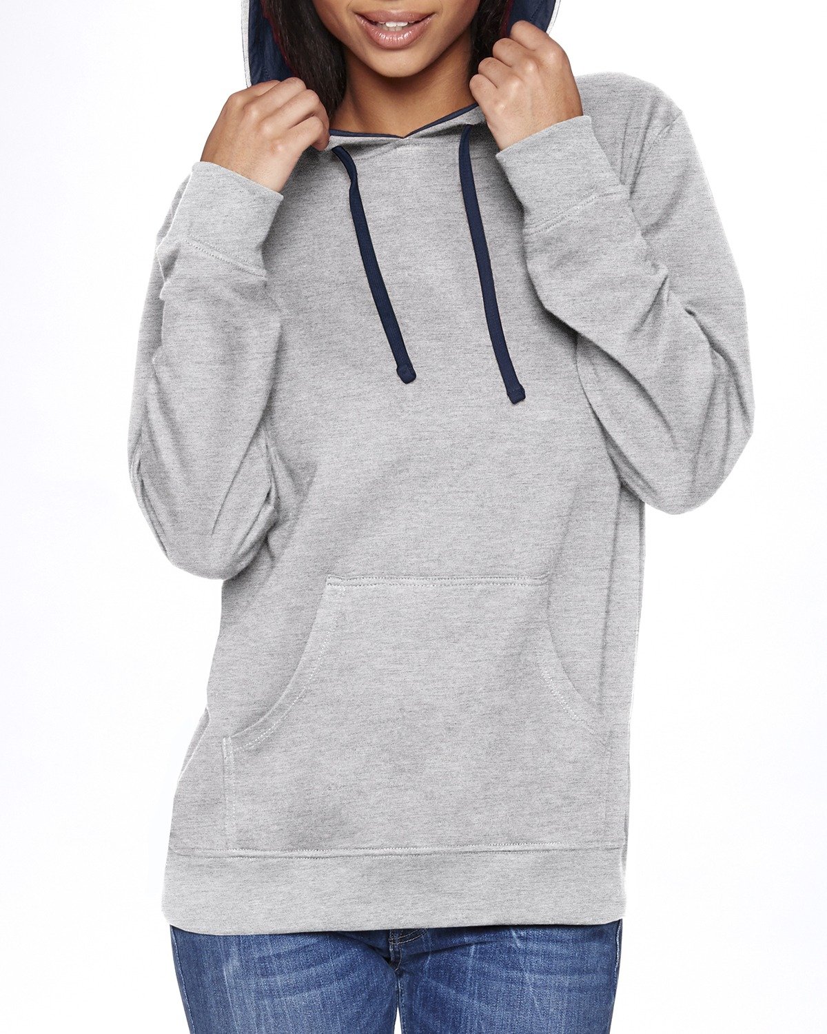 Next Level Apparel Unisex French Terry Pullover Hoodie HTHR GR/MID NY 