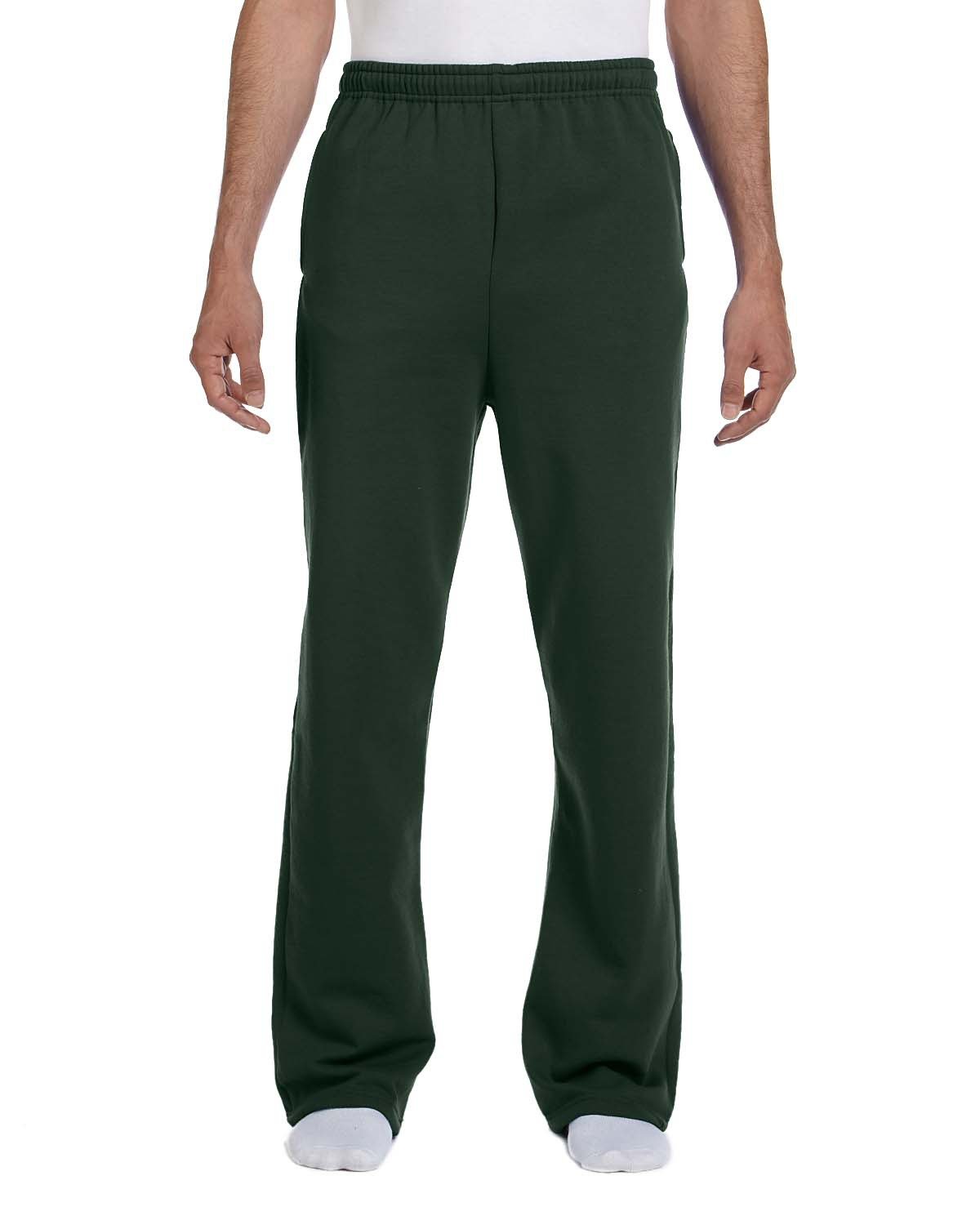 Jerzees Adult NuBlend® Open-Bottom Fleece Sweatpants FOREST GREEN 