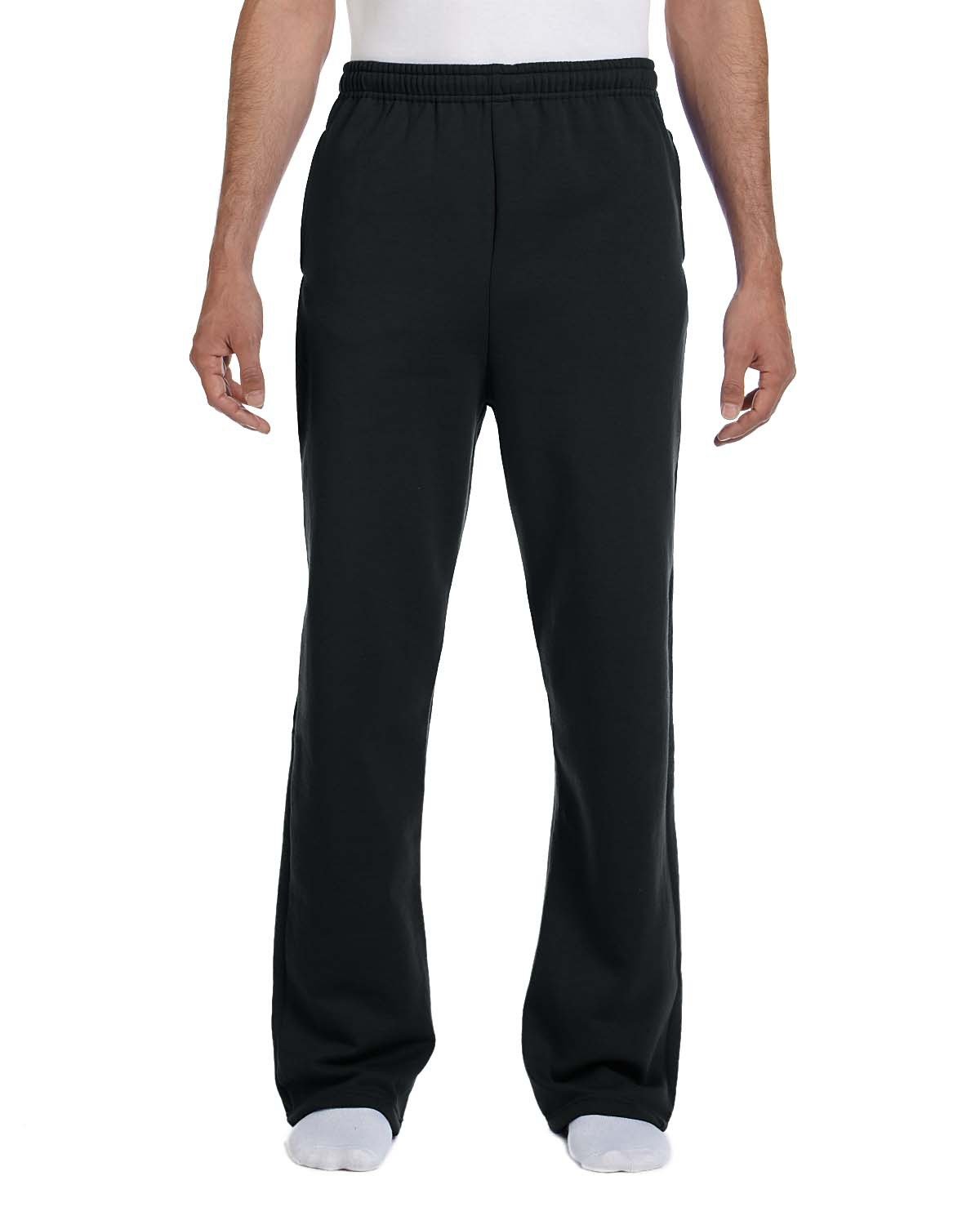Jerzees Adult NuBlend® Open-Bottom Fleece Sweatpants BLACK 