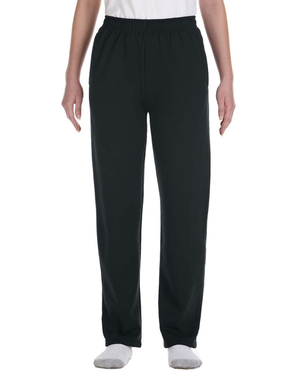 Jerzees Youth NuBlend® Open-Bottom Fleece Sweatpants BLACK 