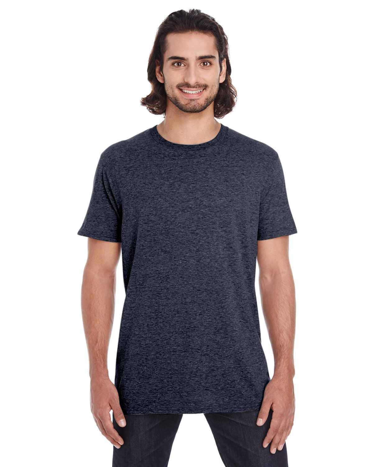 Gildan Adult Softstyle T-Shirt heather navy 