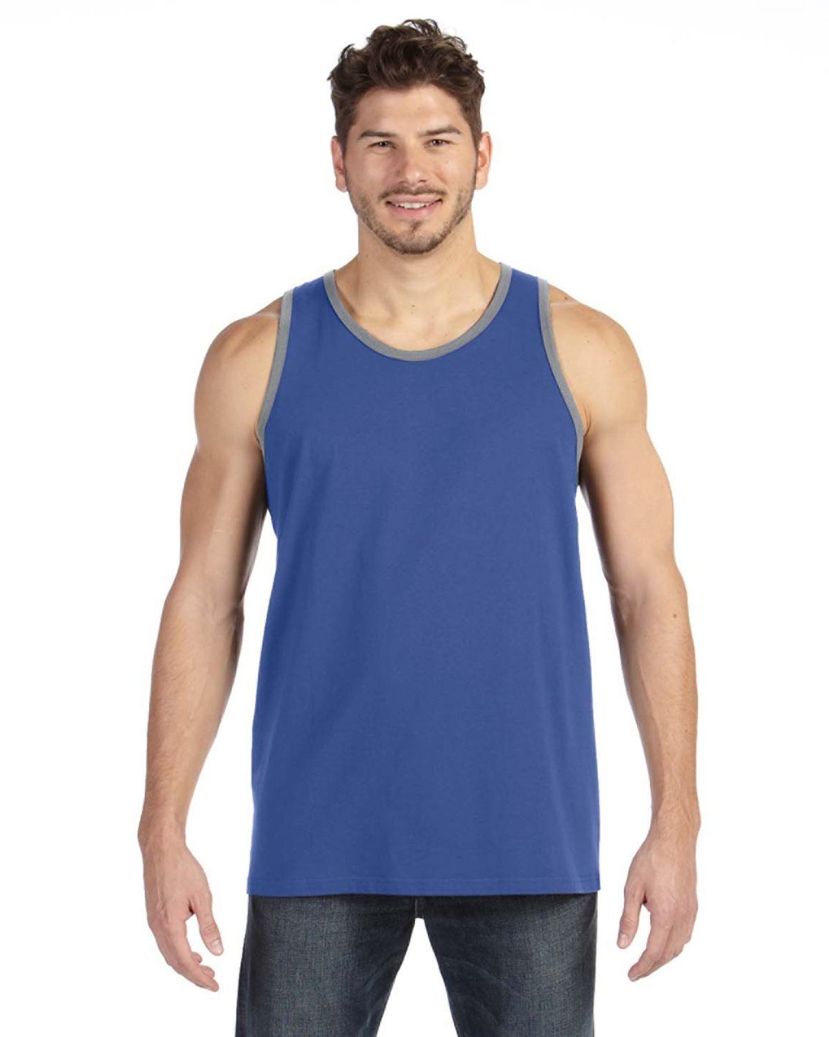 Anvil Adult Lightweight Tank HTH BLUE/ HT GRY 