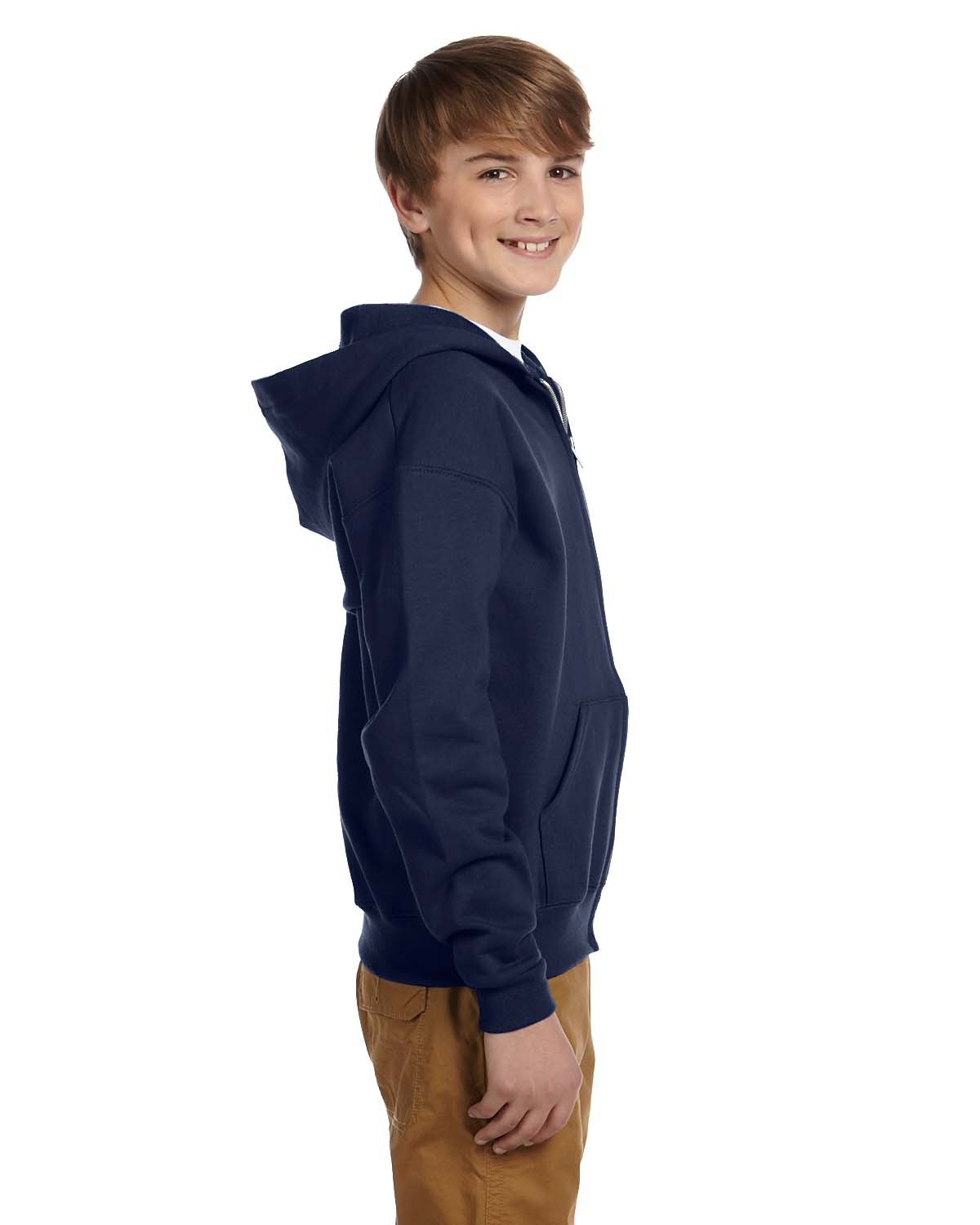 P480 Hanes Boy's Full-Zip Kids Hoodie Sweatshirt, Navy,SIZE XL