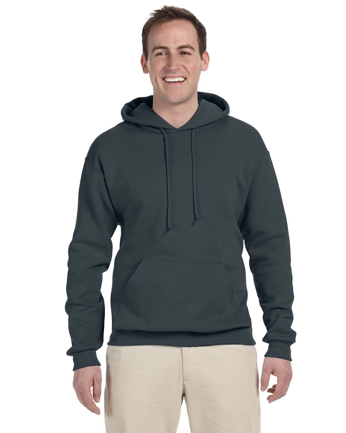 Jerzees Adult NuBlend® Fleece Pullover Hooded Sweatshirt BLACK HEATHER 