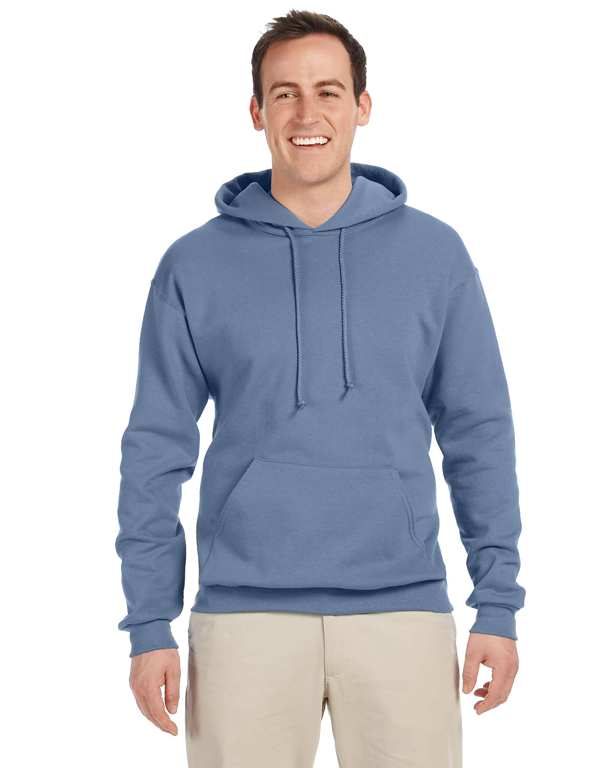 Black, Jerzees Mens Adult Pullover Hooded Sweatshirt
