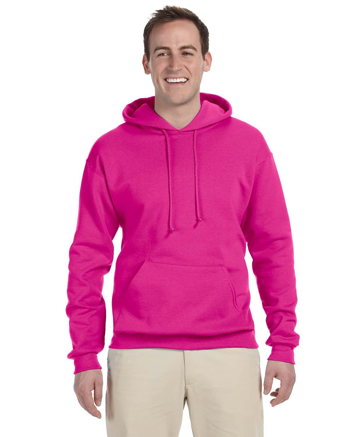 Jerzees Adult NuBlend® Fleece Pullover Hooded Sweatshirt CYBER PINK 