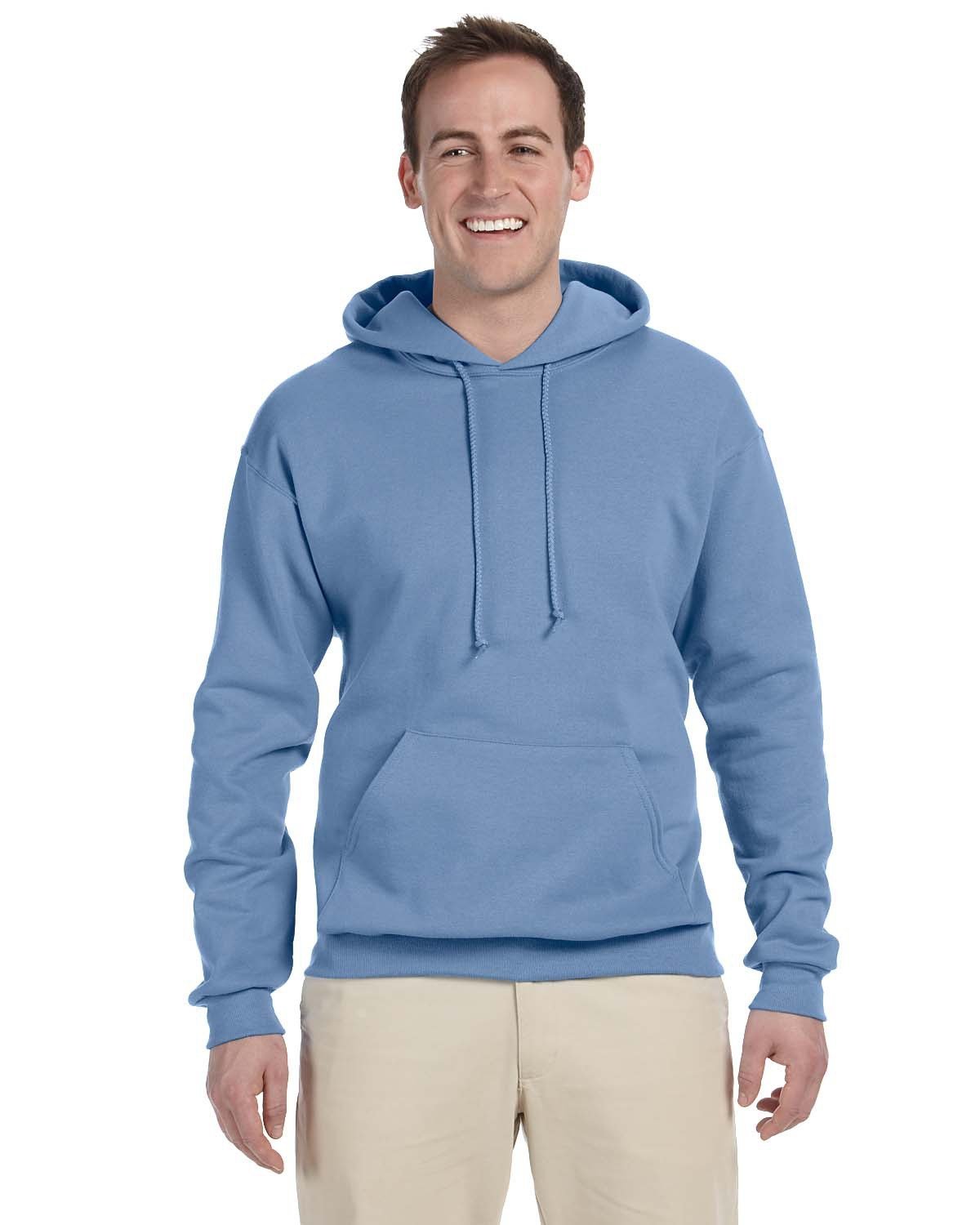 Jerzees Adult 8 oz., NuBlend® Fleece Pullover Hooded Sweatshirt LIGHT BLUE 