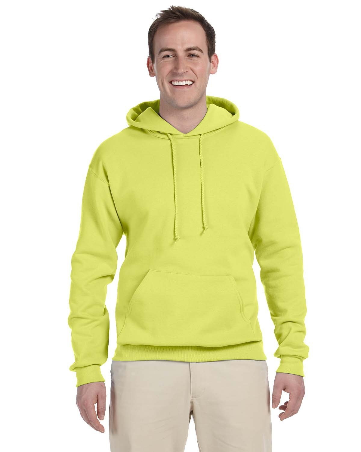 Jerzees Adult 8 oz., NuBlend® Fleece Pullover Hooded Sweatshirt SAFETY GREEN 