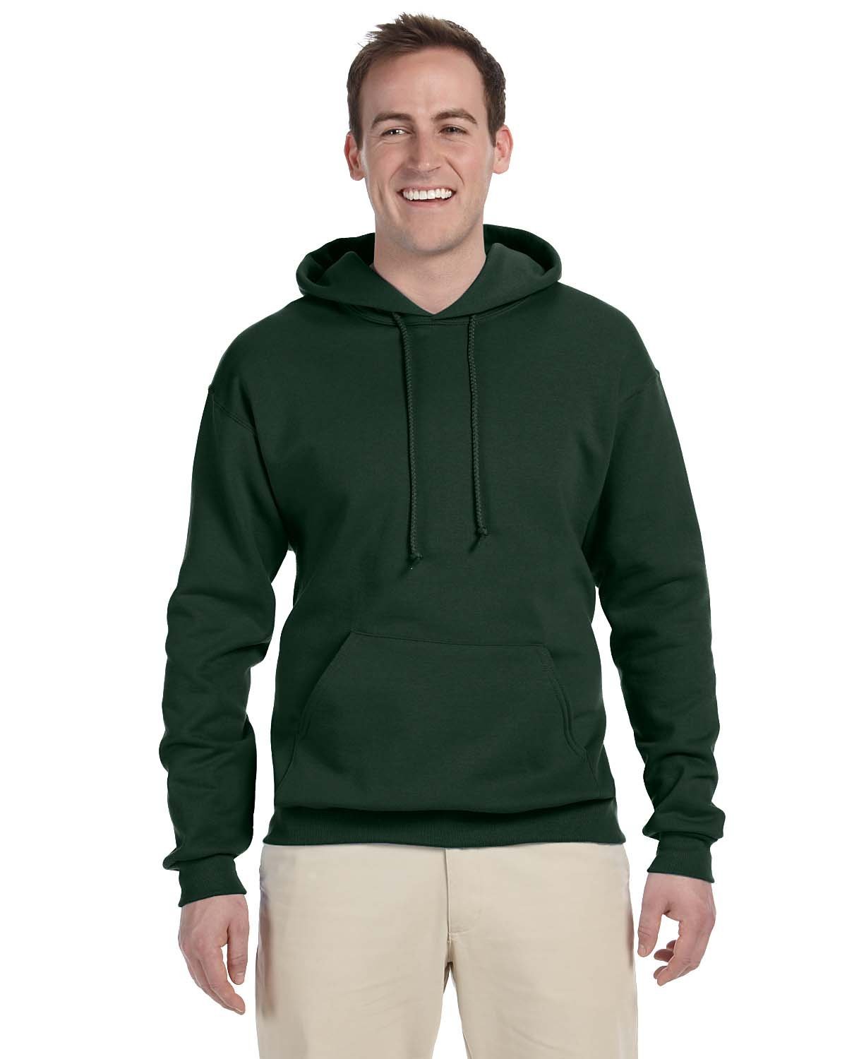 Jerzees Adult 8 oz., NuBlend® Fleece Pullover Hooded Sweatshirt FOREST GREEN 