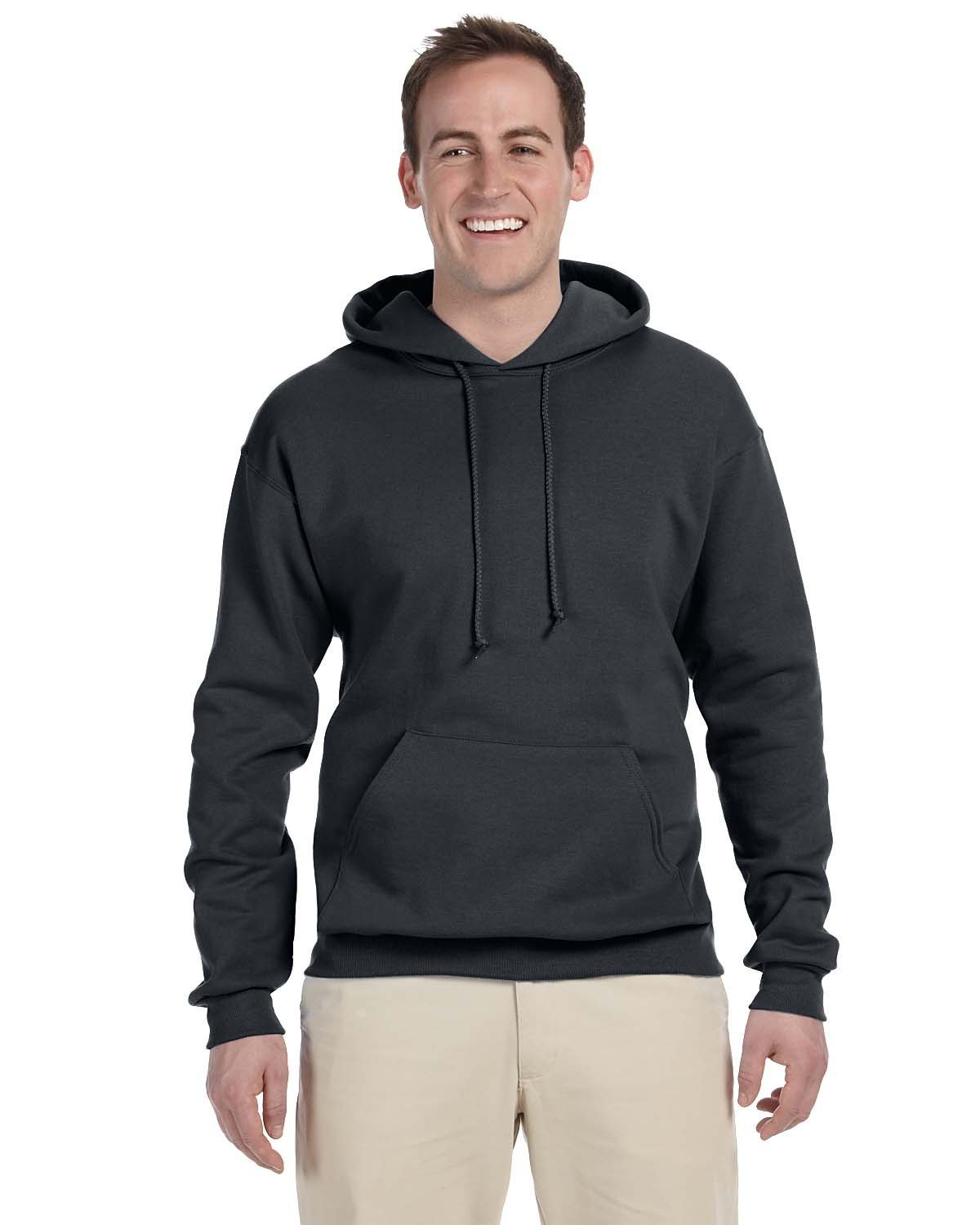 Jerzees Adult 8 oz., NuBlend® Fleece Pullover Hooded Sweatshirt CHARCOAL GREY 