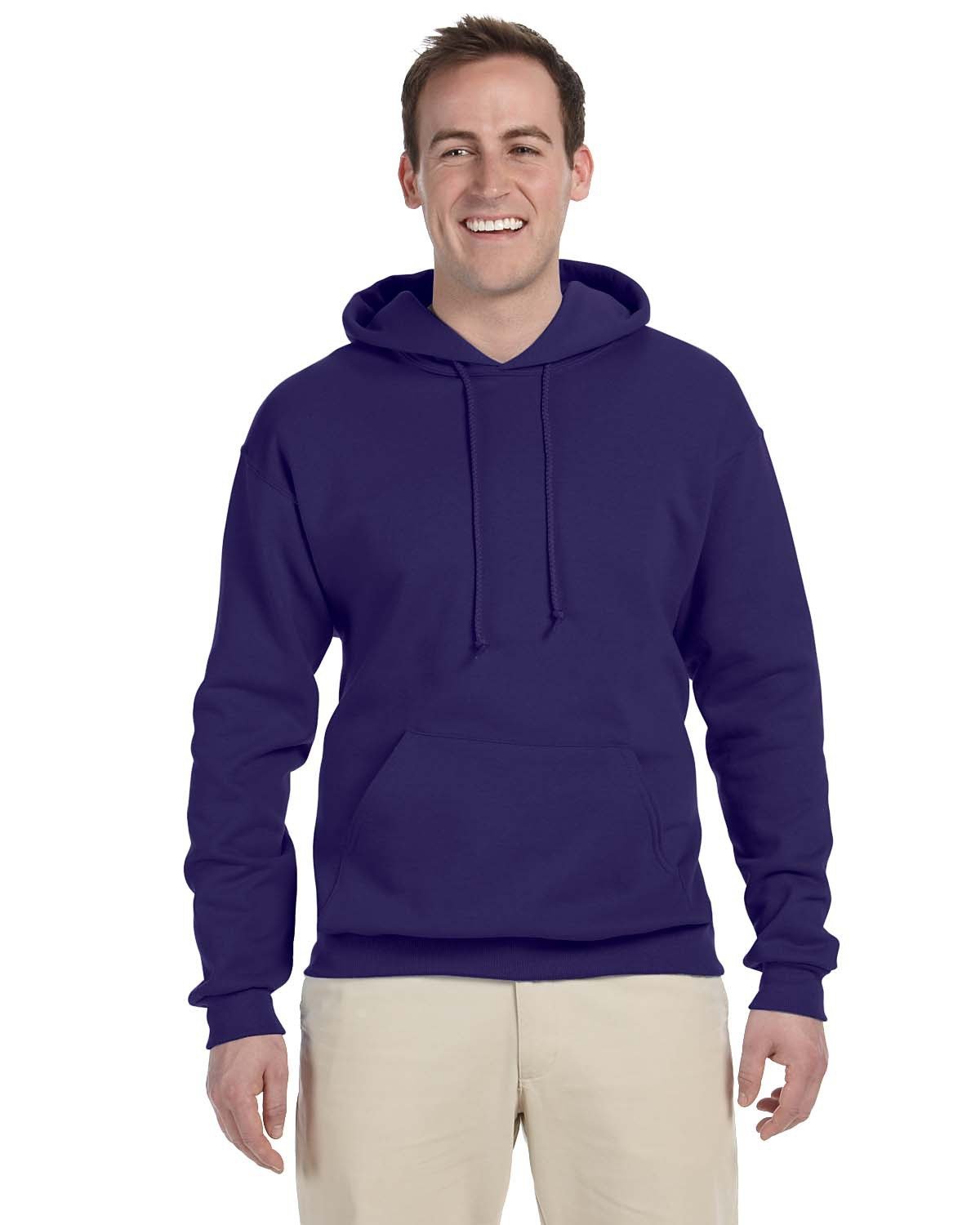 Jerzees Adult 8 oz., NuBlend® Fleece Pullover Hooded Sweatshirt DEEP PURPLE 