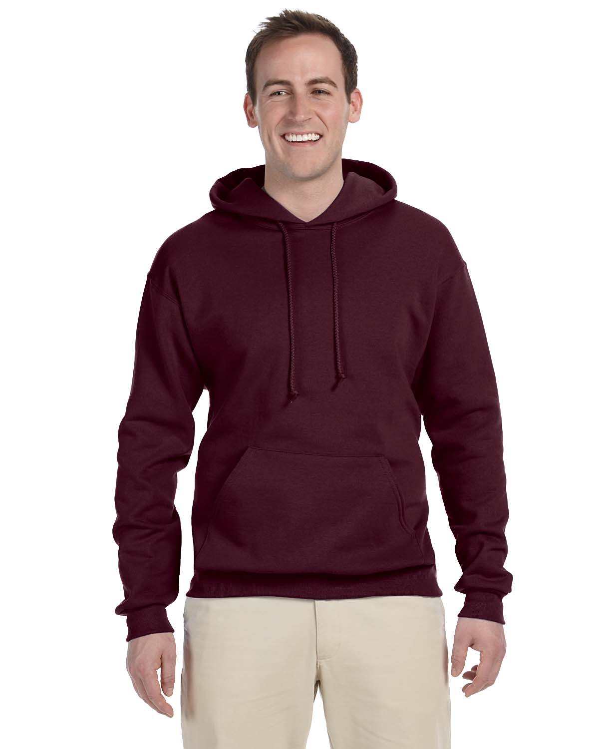 Jerzees Adult 8 oz., NuBlend® Fleece Pullover Hooded Sweatshirt MAROON 