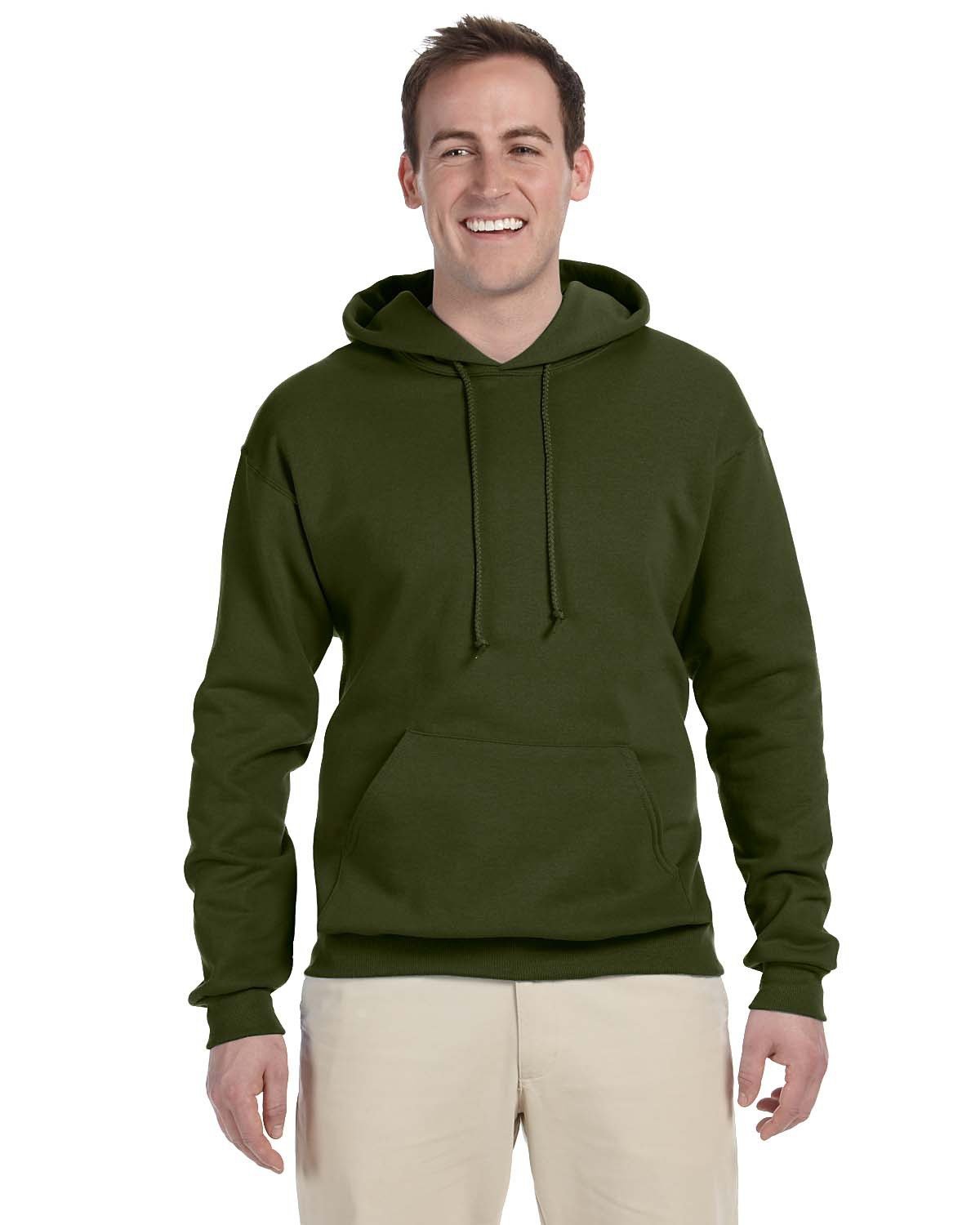 Jerzees Adult NuBlend® Fleece Pullover Hooded Sweatshirt MILITARY GREEN 