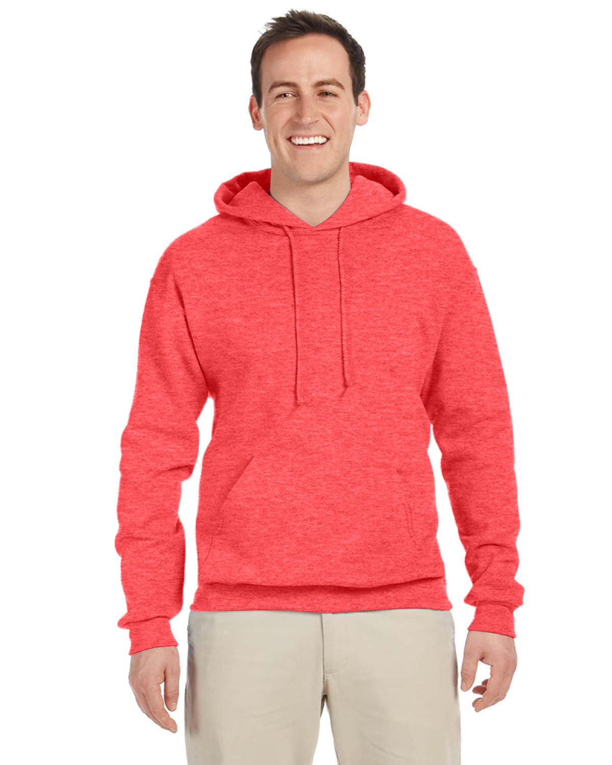 Jerzees Adult 8 oz., NuBlend® Fleece Pullover Hooded Sweatshirt RETRO HTH CORAL 