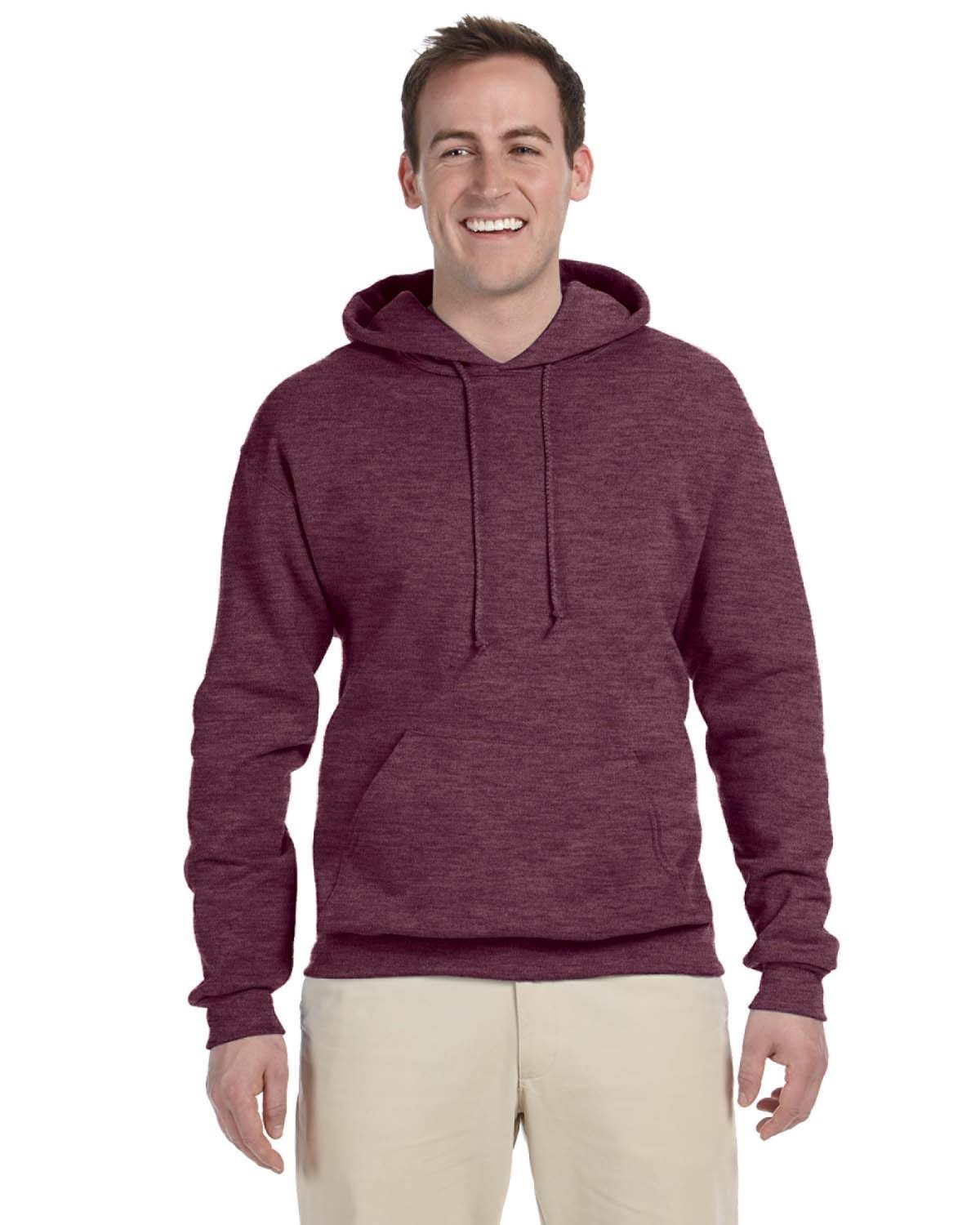 Jerzees Adult 8 oz., NuBlend® Fleece Pullover Hooded Sweatshirt VINT HTH MAROON 