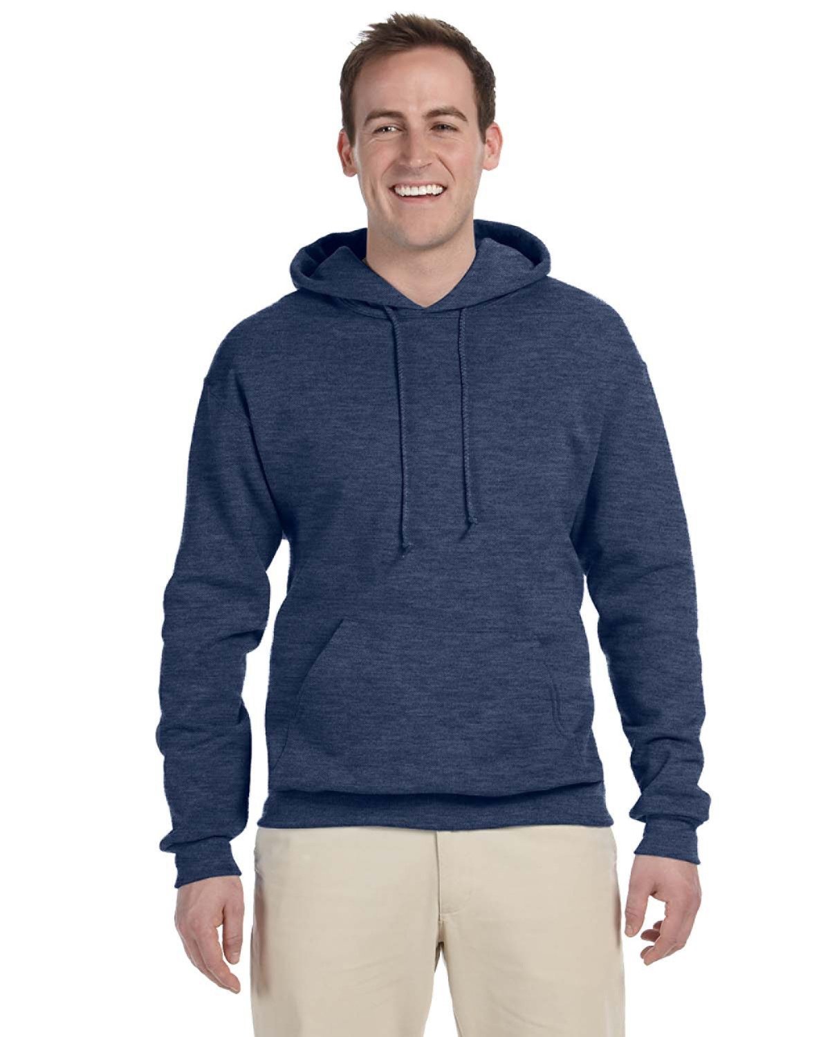 Jerzees Adult 8 oz., NuBlend® Fleece Pullover Hooded Sweatshirt VINTAGE HTH NAVY 