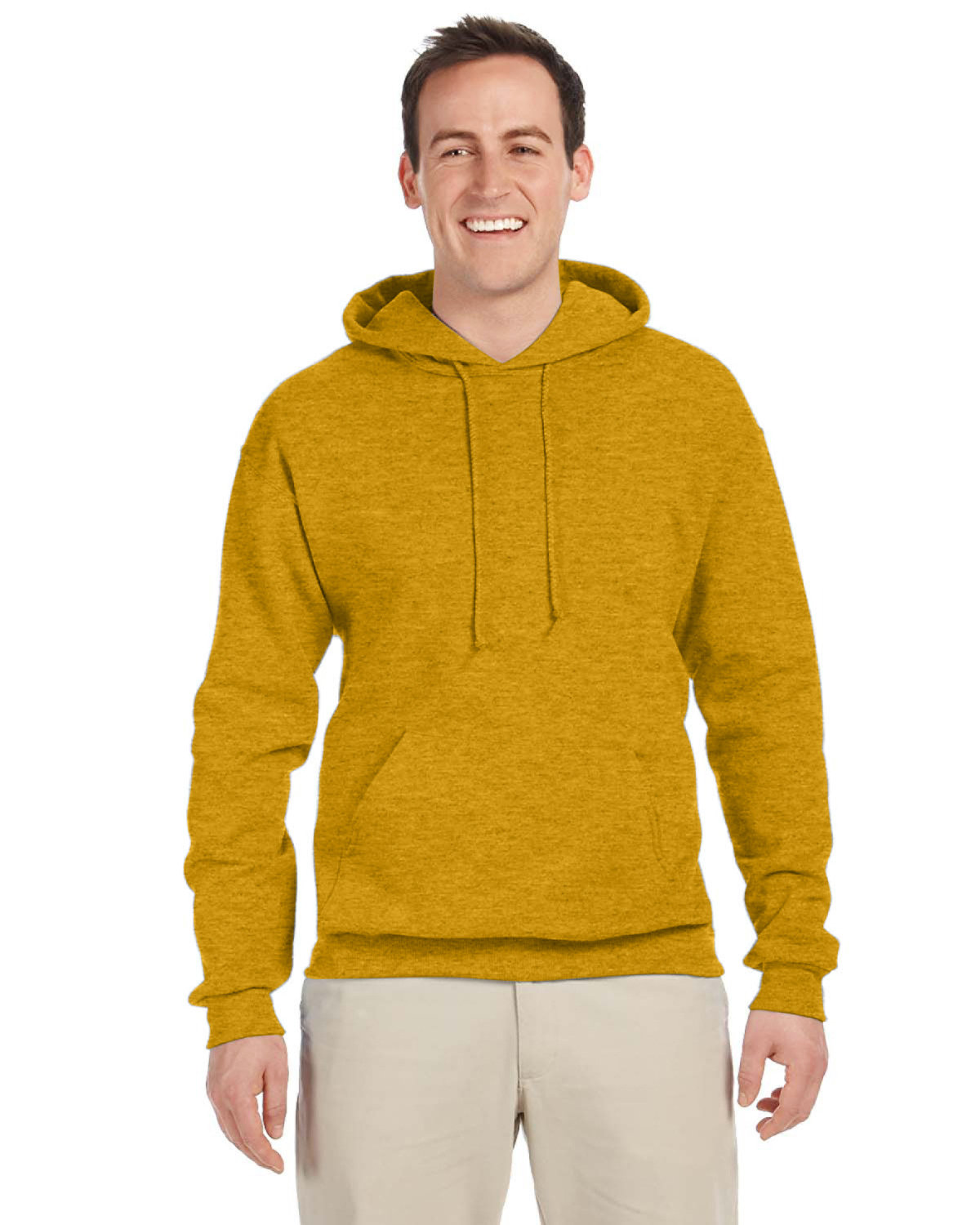 Jerzees Adult 8 oz., NuBlend® Fleece Pullover Hooded Sweatshirt MUSTARD HEATHER 