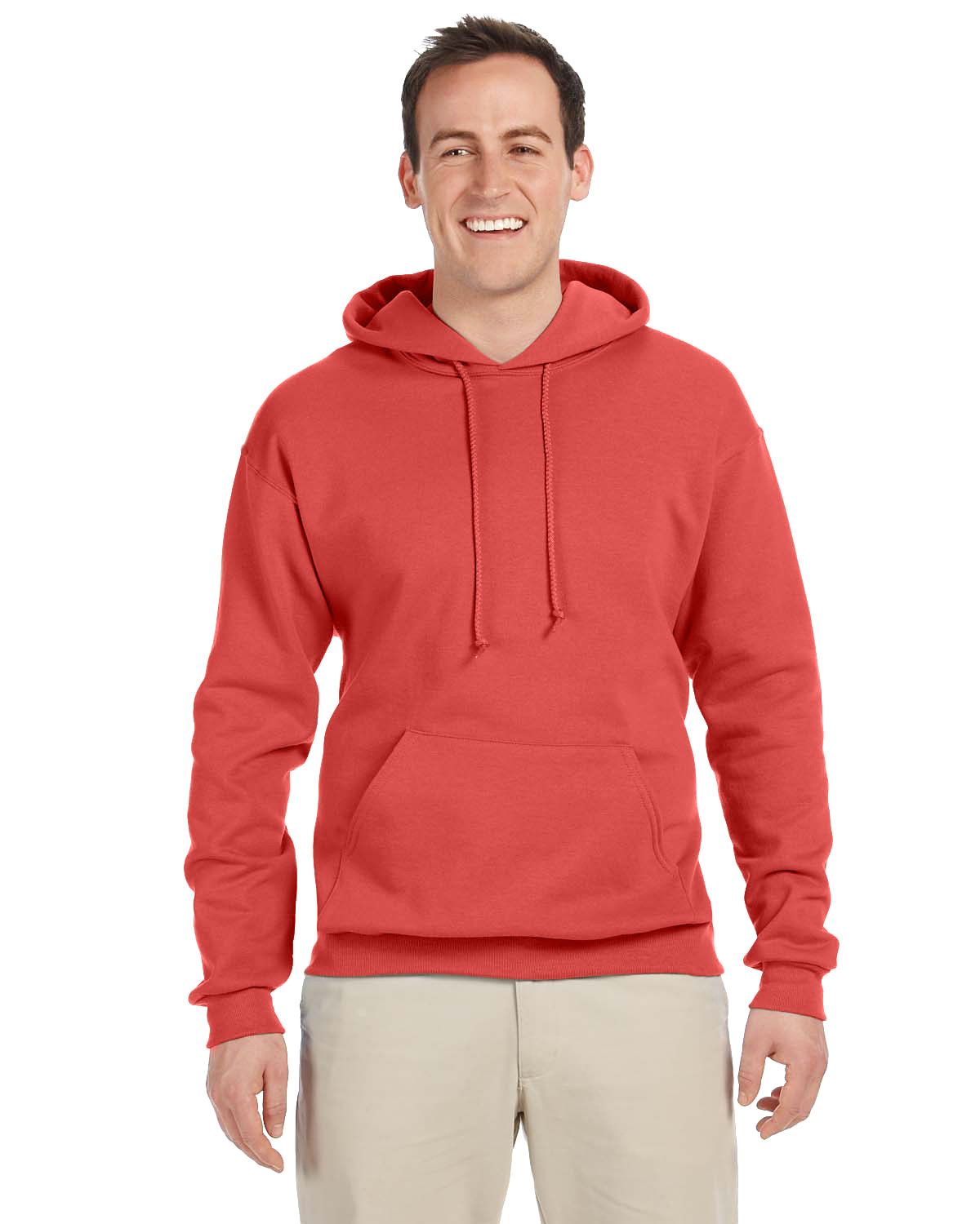 Jerzees Adult NuBlend® Fleece Pullover Hooded Sweatshirt SUNSET CORAL 