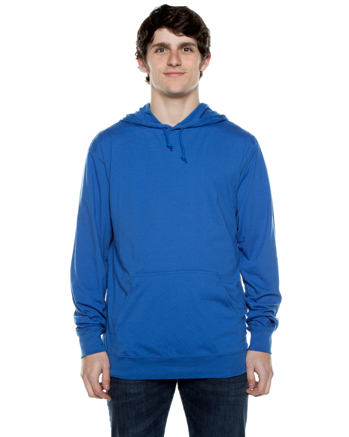Beimar Drop Ship Unisex 4.5 oz. Long-Sleeve Jersey Hooded T-Shirt ROYAL 