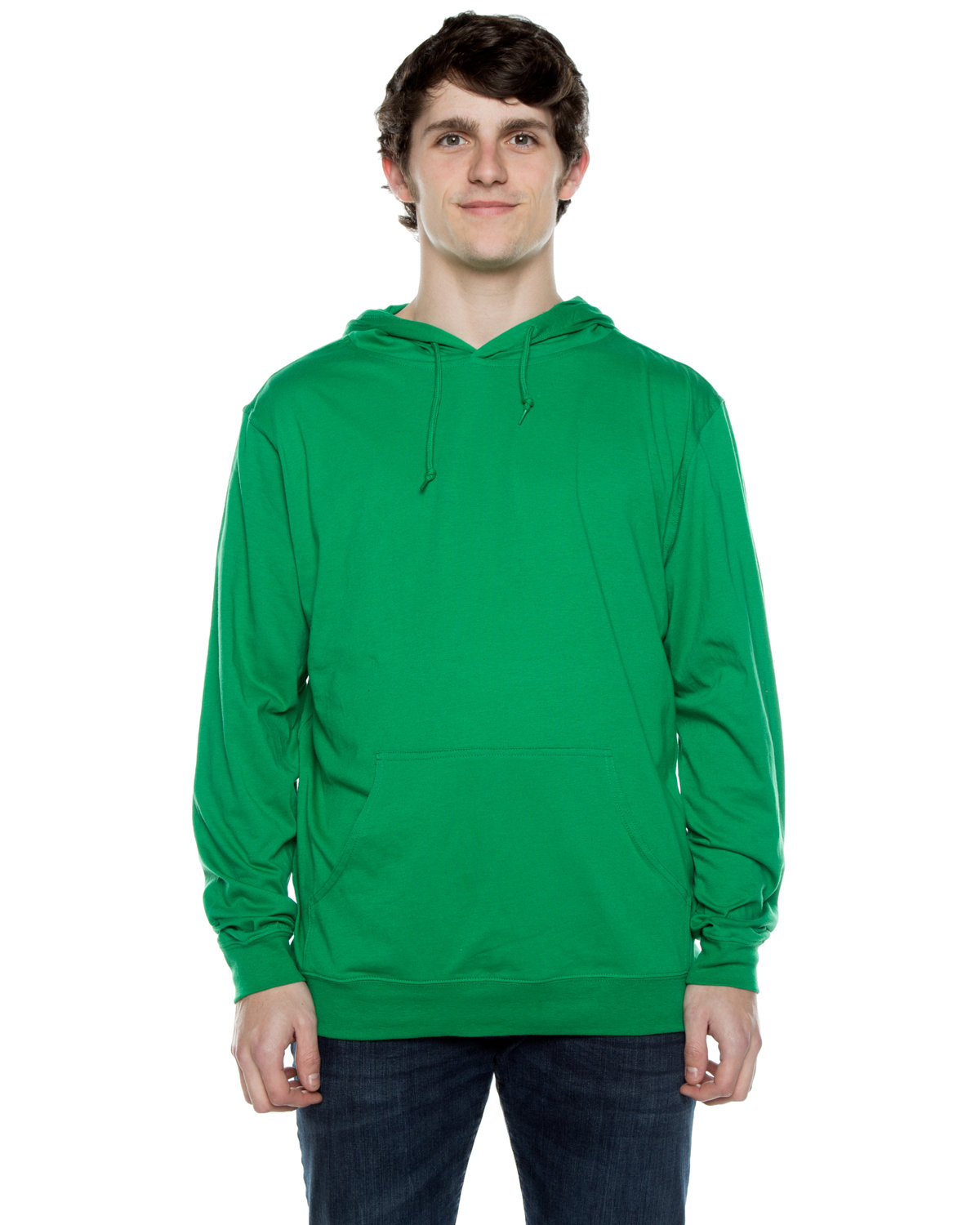Beimar Drop Ship Unisex 4.5 oz. Long-Sleeve Jersey Hooded T-Shirt KELLY GREEN 