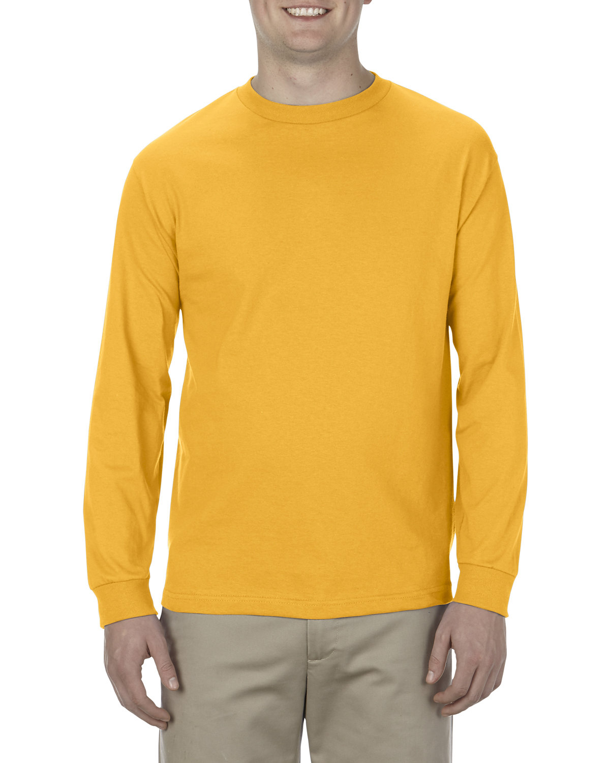 American Apparel Adult 6.0 oz., 100% Cotton Long-Sleeve T-Shirt GOLD 